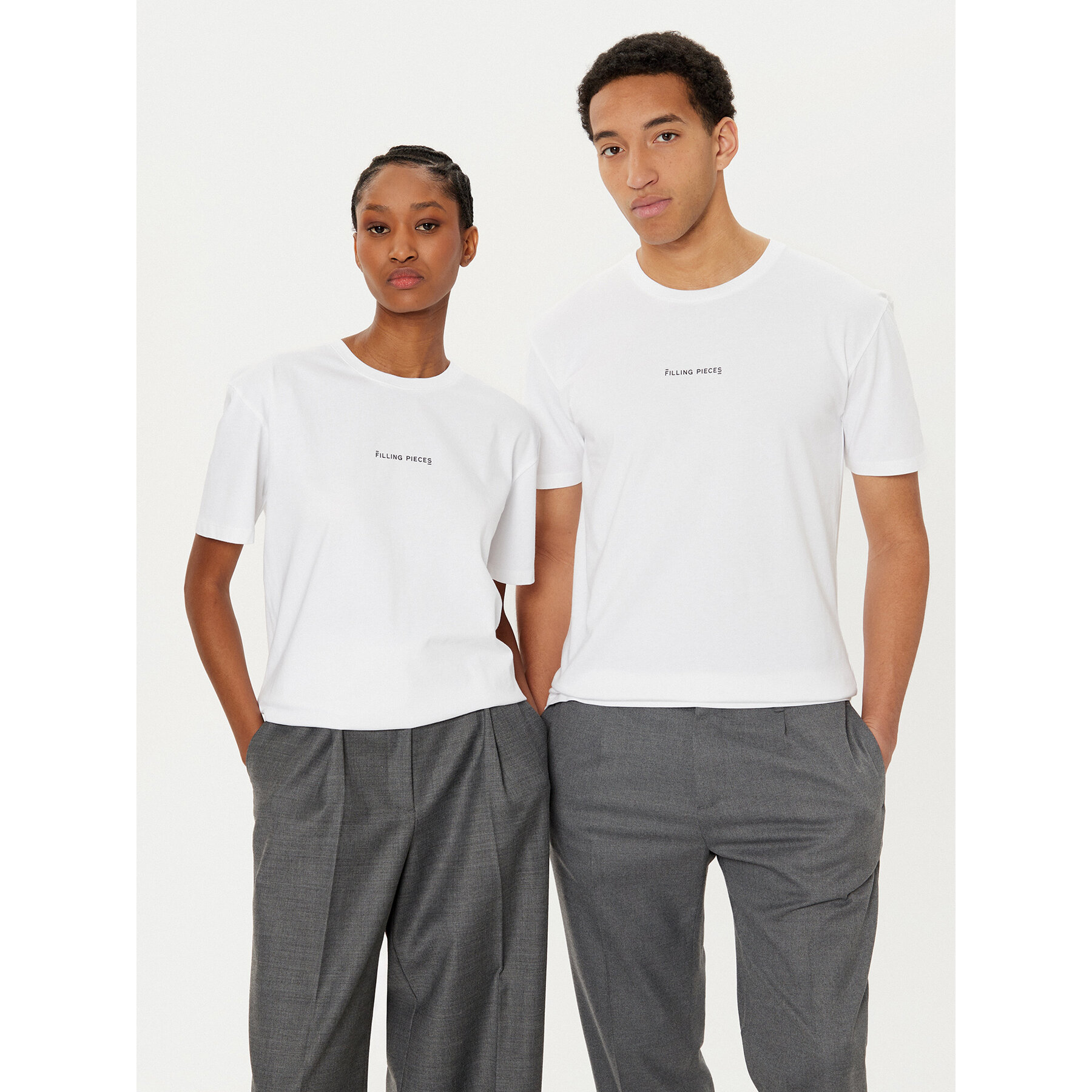 Filling Pieces Póló Unisex 7443400 Fehér Slim Fit