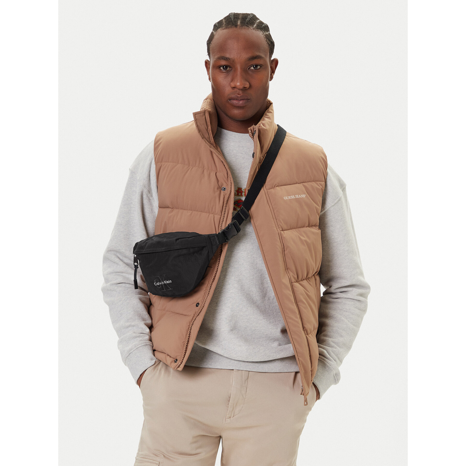Torbica oko struka﻿ Calvin Klein Bold Waistbag LV04D3116G Crna