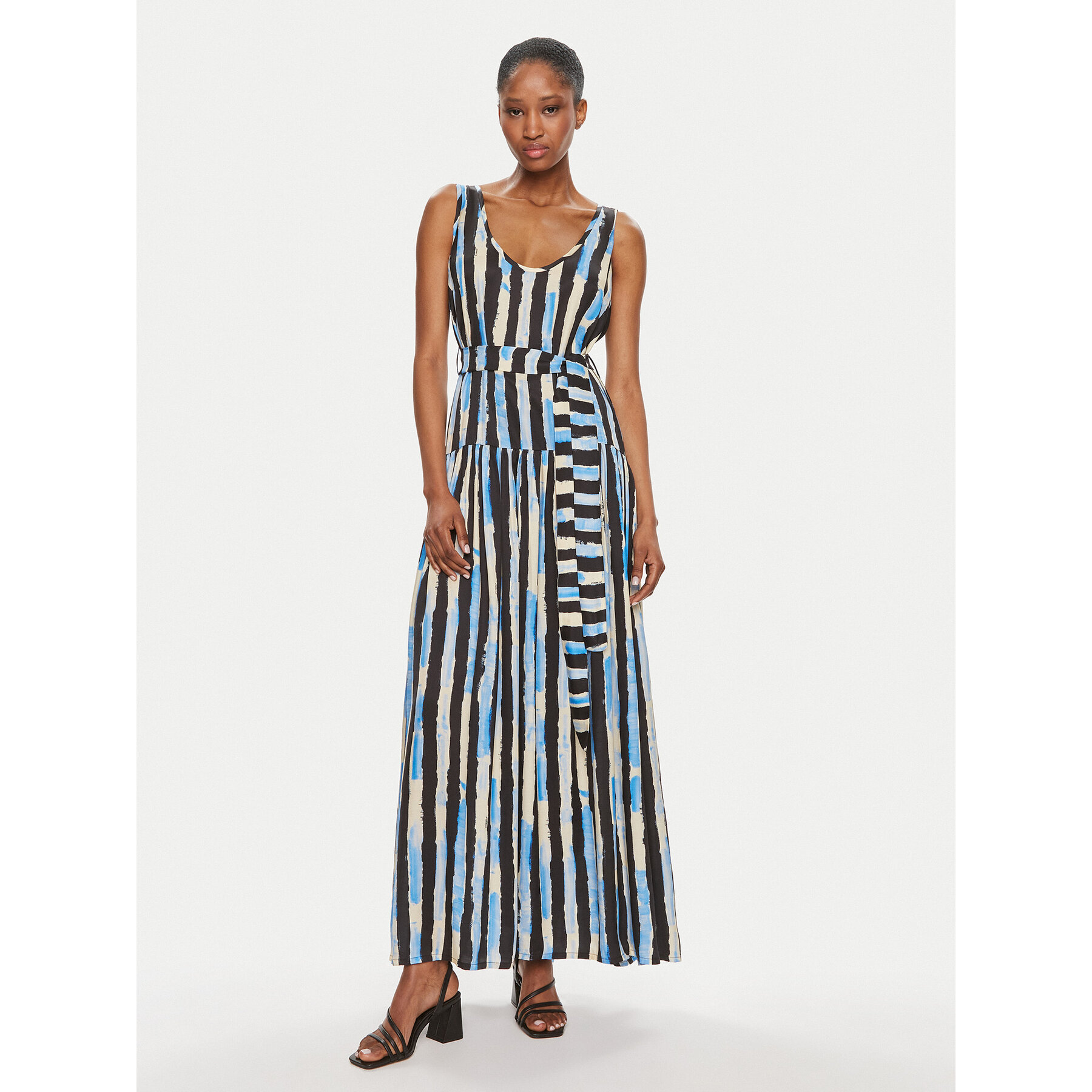 Pinko Sommerkleid Once 103602 A1UM Schwarz Regular Fit