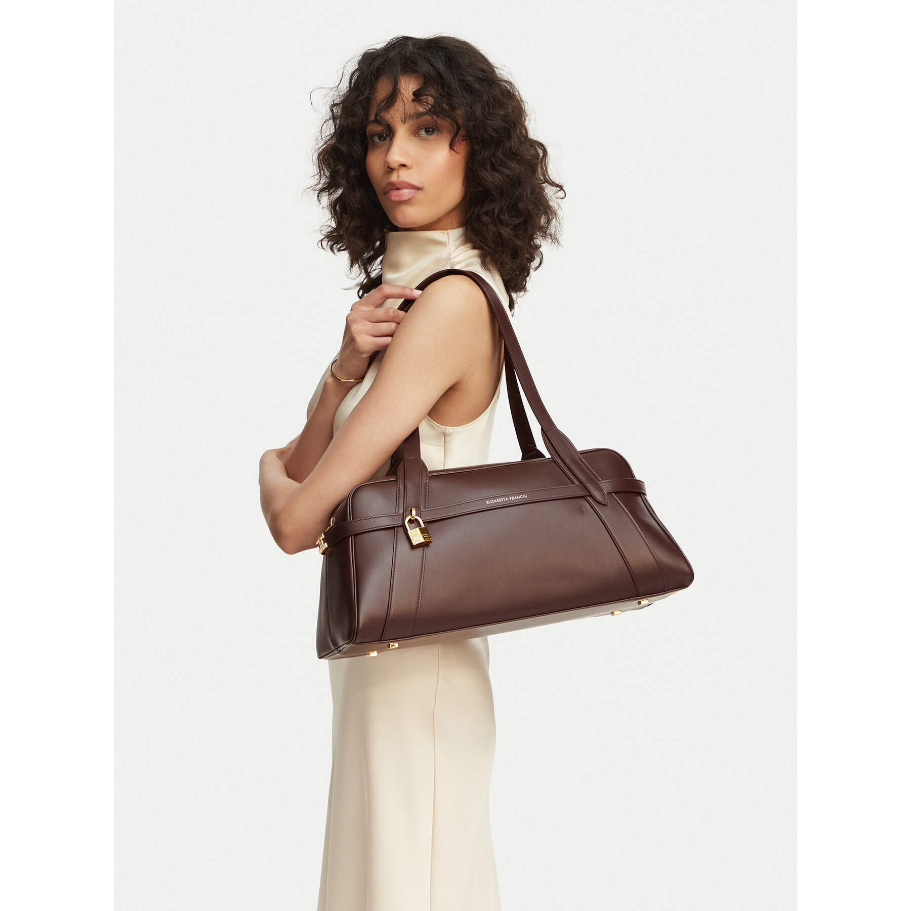 Дамска чанта Elisabetta Franchi BS-31N-62E2-V1000 Тъмнокафяв