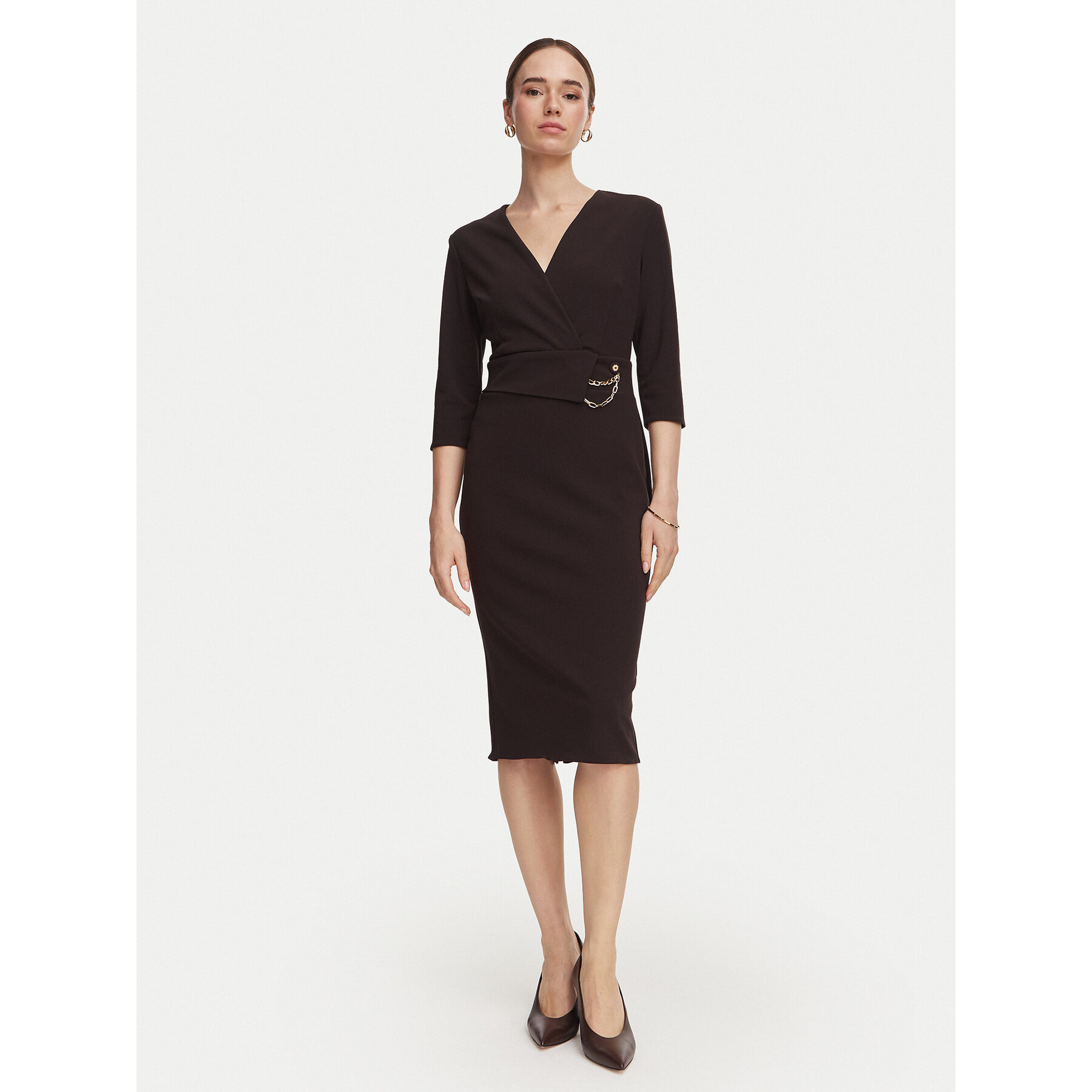 Rinascimento Coctailkleid CFC0131143003 Dunkelbraun Regular Fit