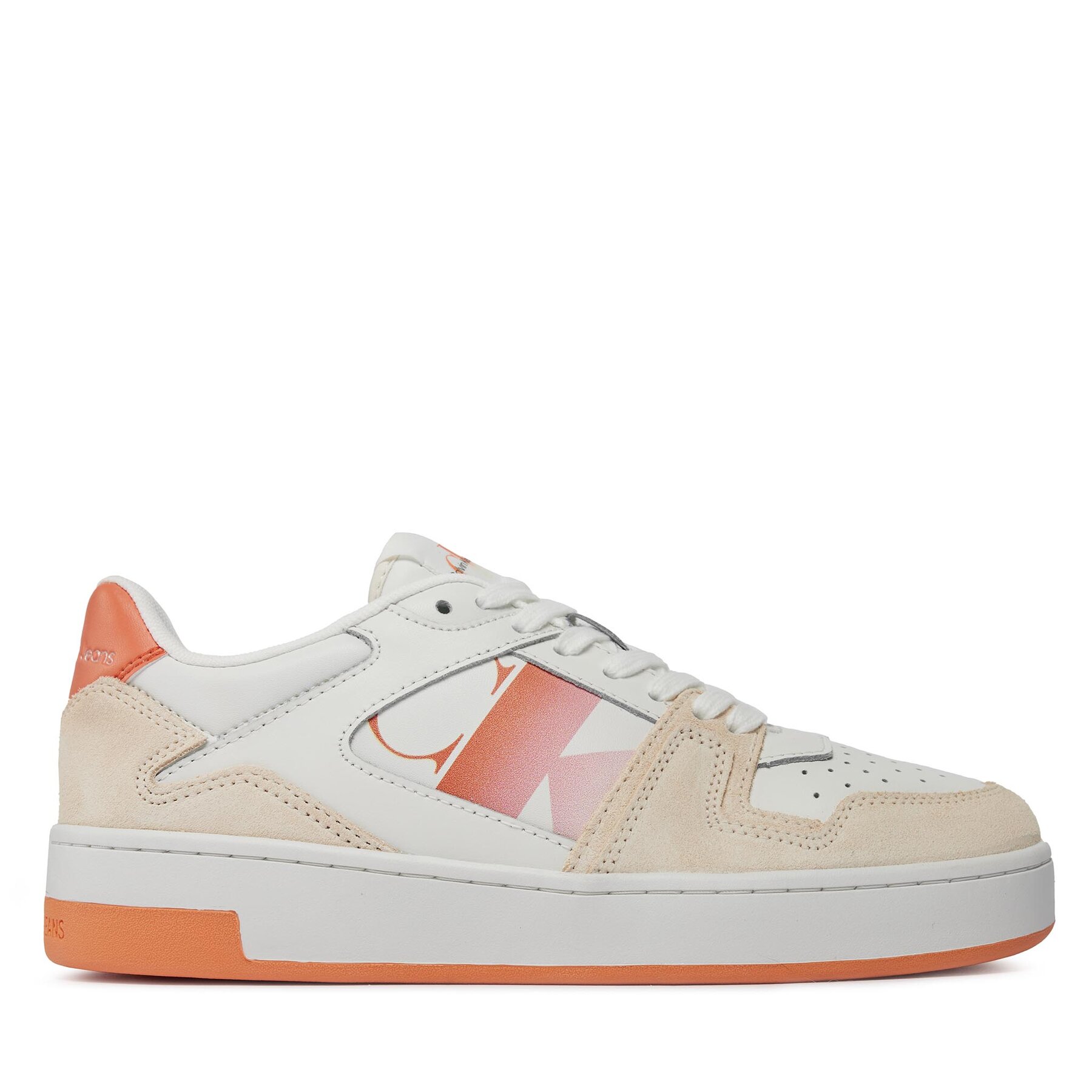 Sneakers Calvin Klein Jeans Basket Cupsole Lace Mix Nbs Sat YW0YW01446 Blanc
