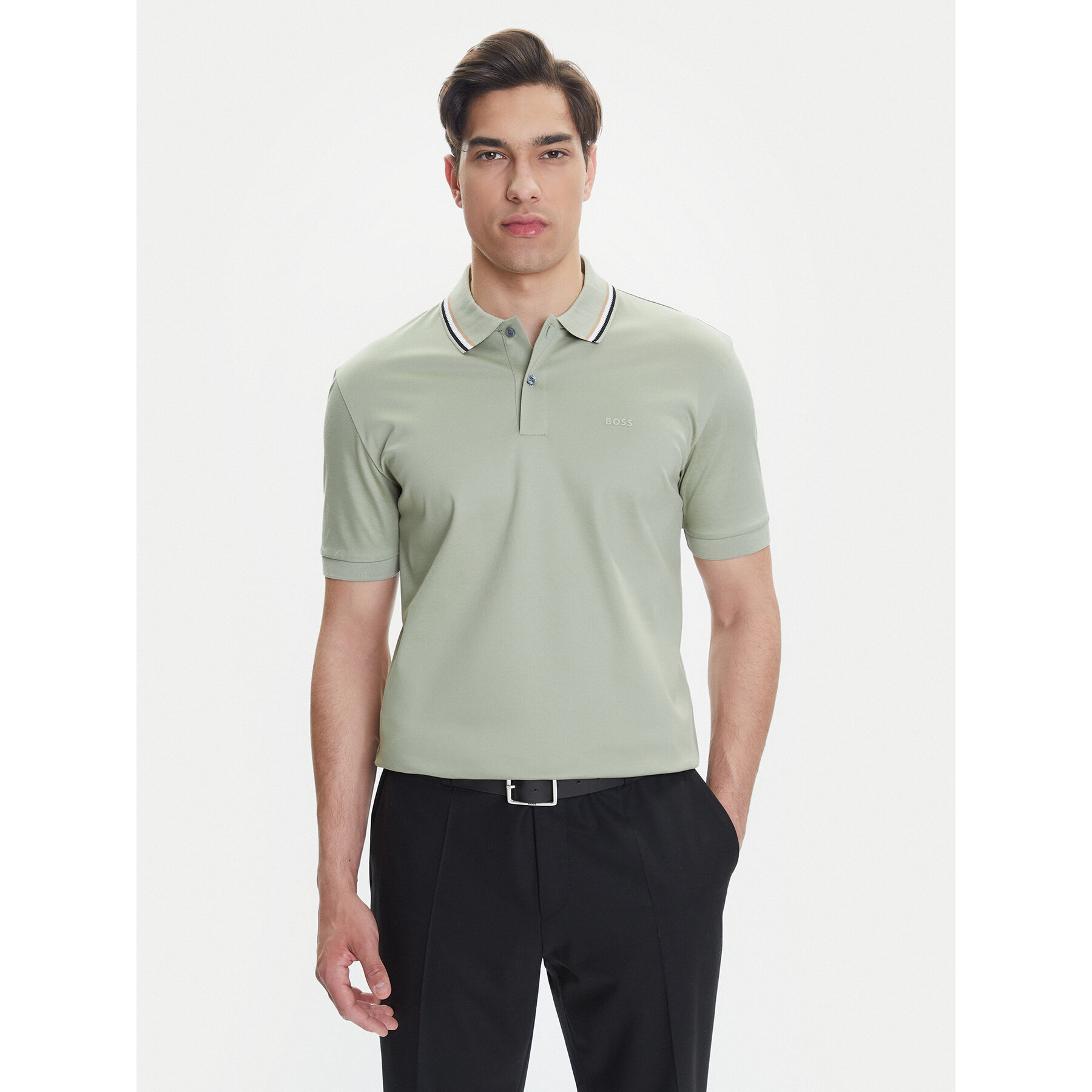 BOSS Polo Penrose 38 50469360 Verde Slim Fit