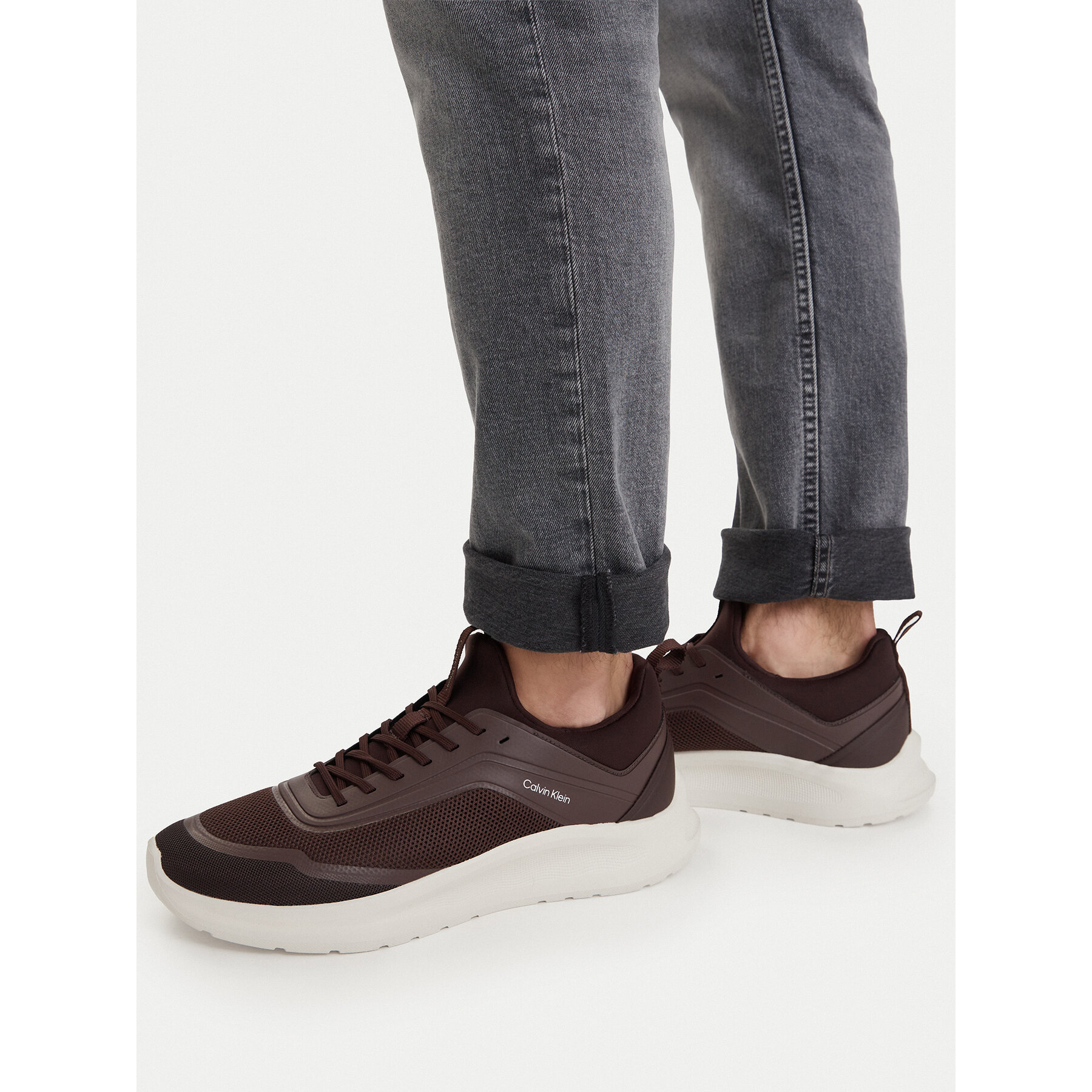 Сникърси Calvin Klein Light Eva Run Lace Sock Mm HM0HM02164 Бордо
