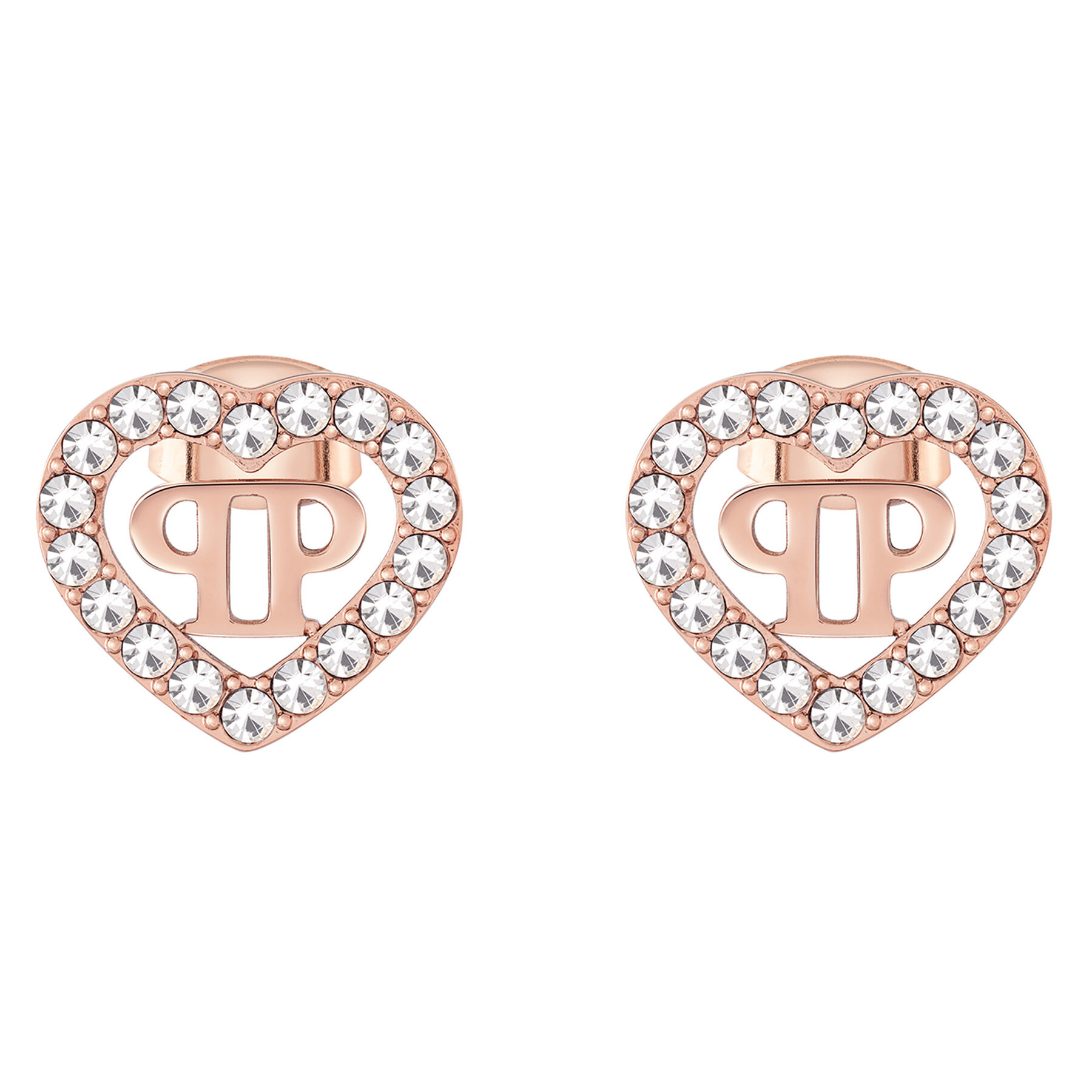 Обици PHILIPP PLEIN Plein Rocked Heart PJZEA10EU Розов