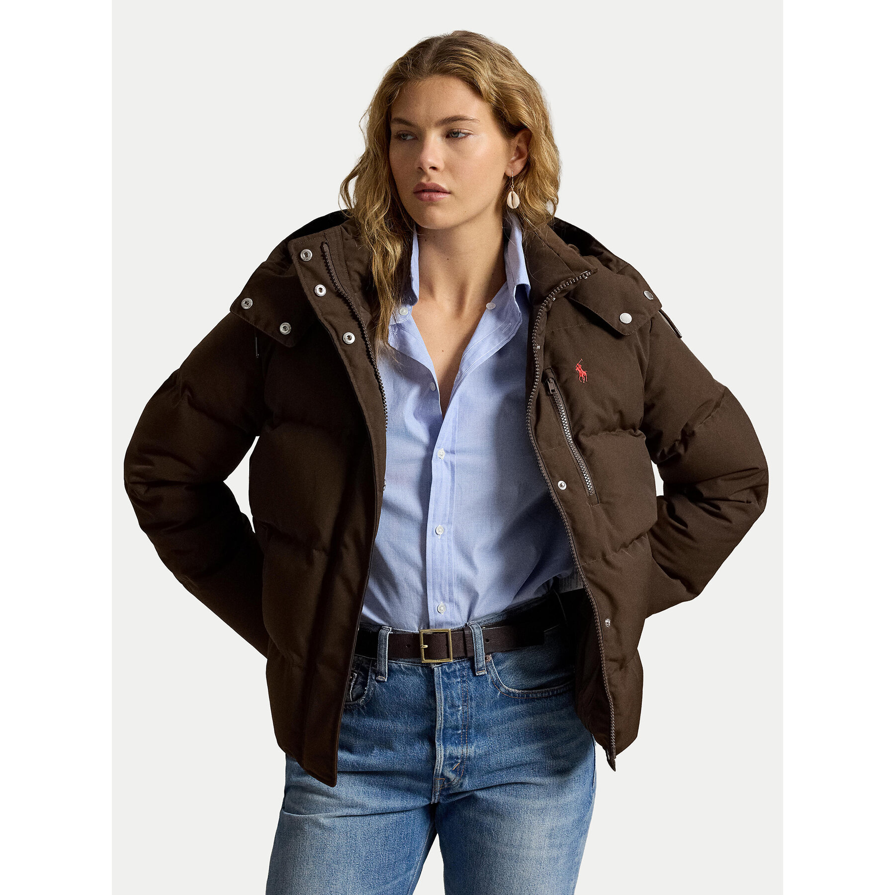 Polo Ralph Lauren Daunenjacke 211B17285002 Dunkelbraun Relaxed Fit