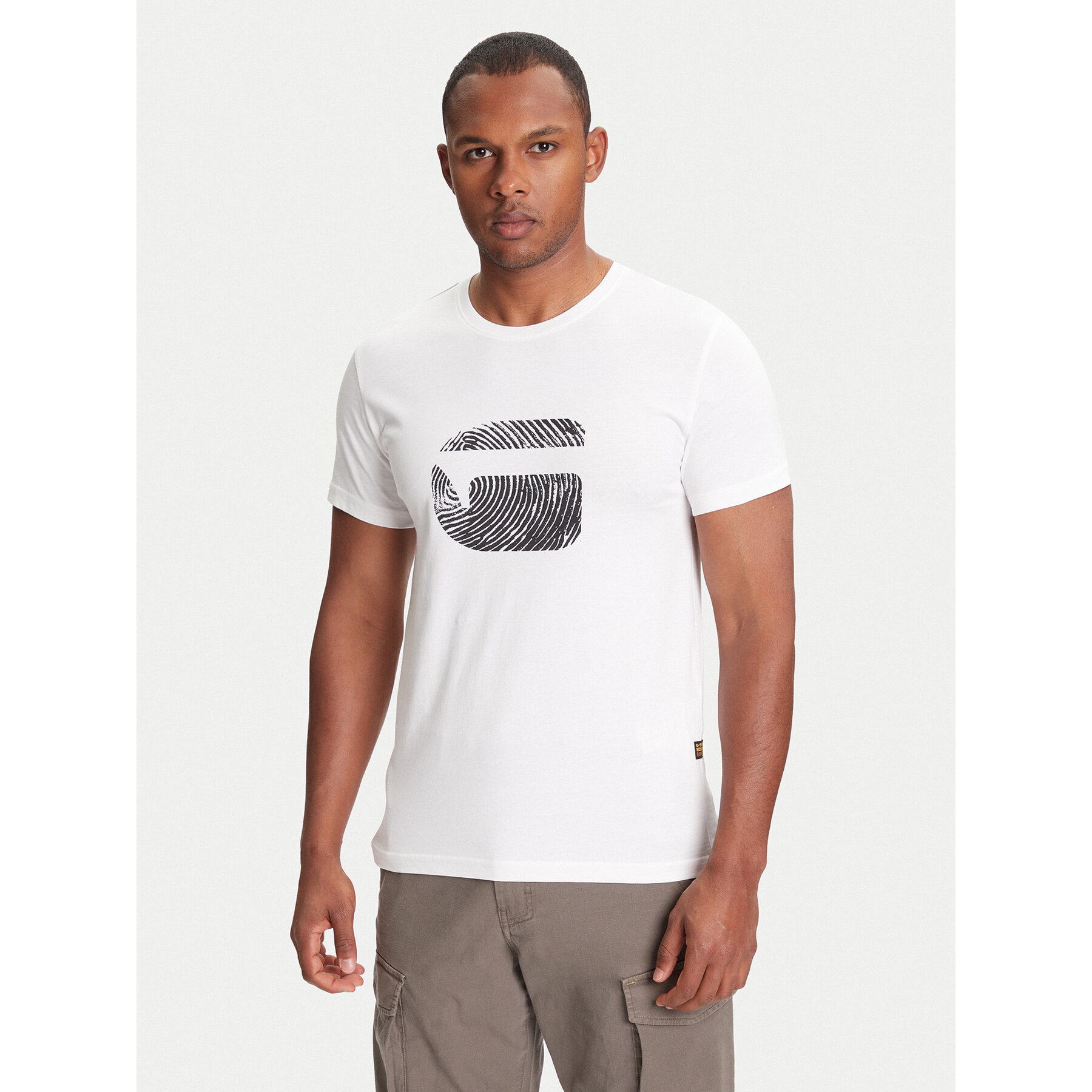 G-Star Raw T-shirt Finger Print Burger D26041-C506 Bianco Regular Fit