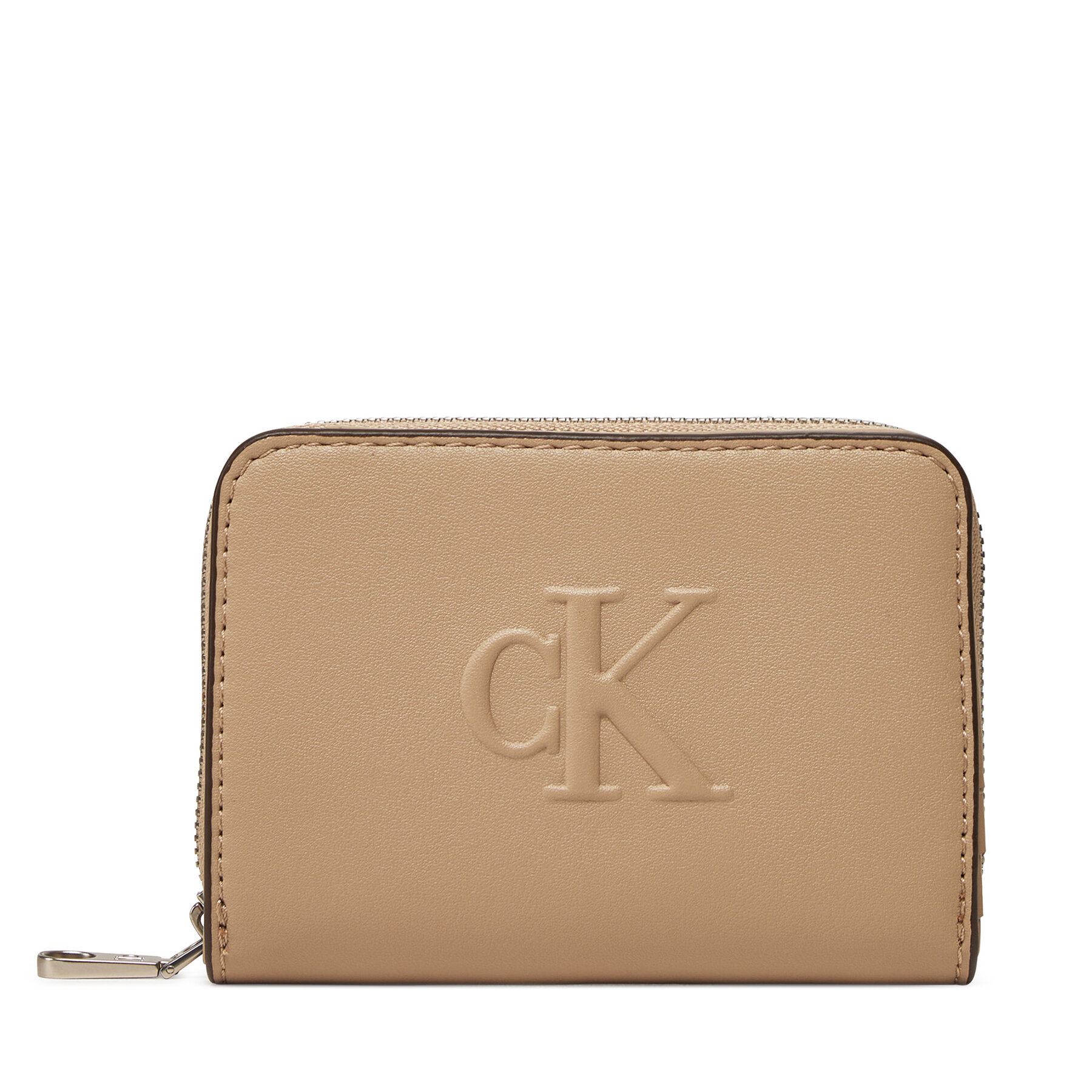 Kis női pénztárca Calvin Klein Jeans Sculpted Med Zip Around Wallet LV04K1004G Bézs