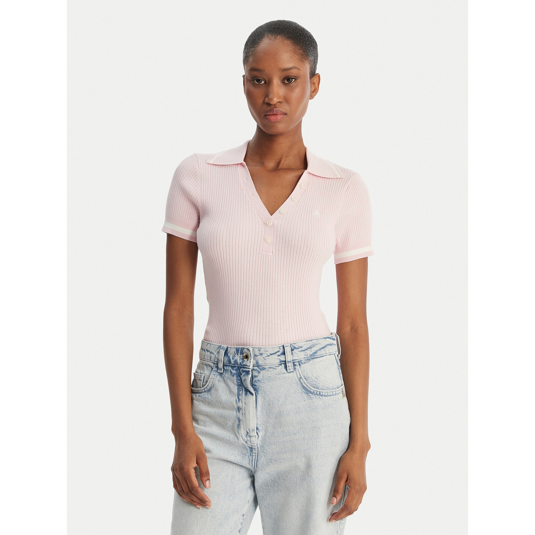 Guess Jeans Polo W6GRZ1 Z3P32 Ροζ