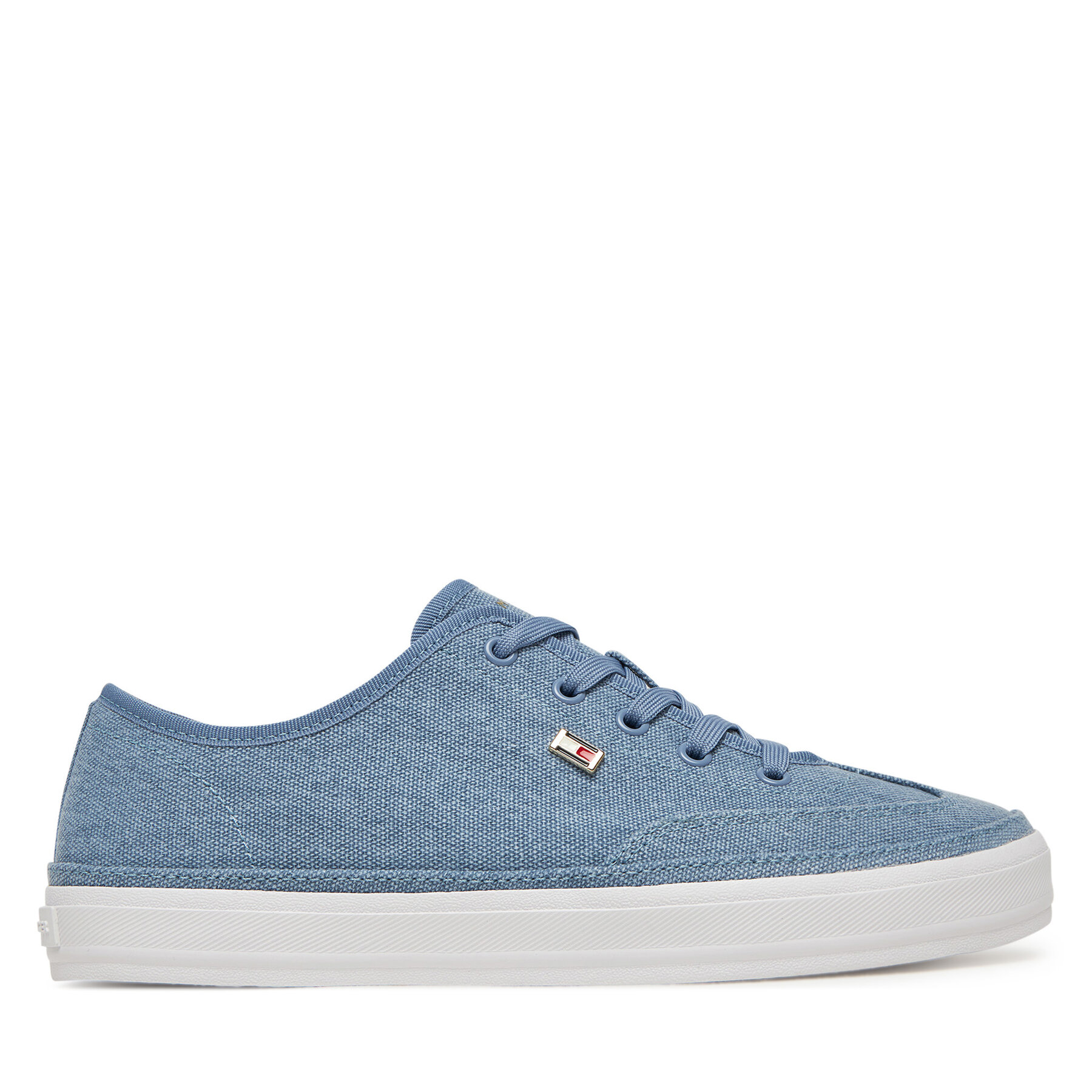 Sneakersy Tommy Hilfiger Washed Canvas Vulc Sneaker FW0FW08894 Modrá