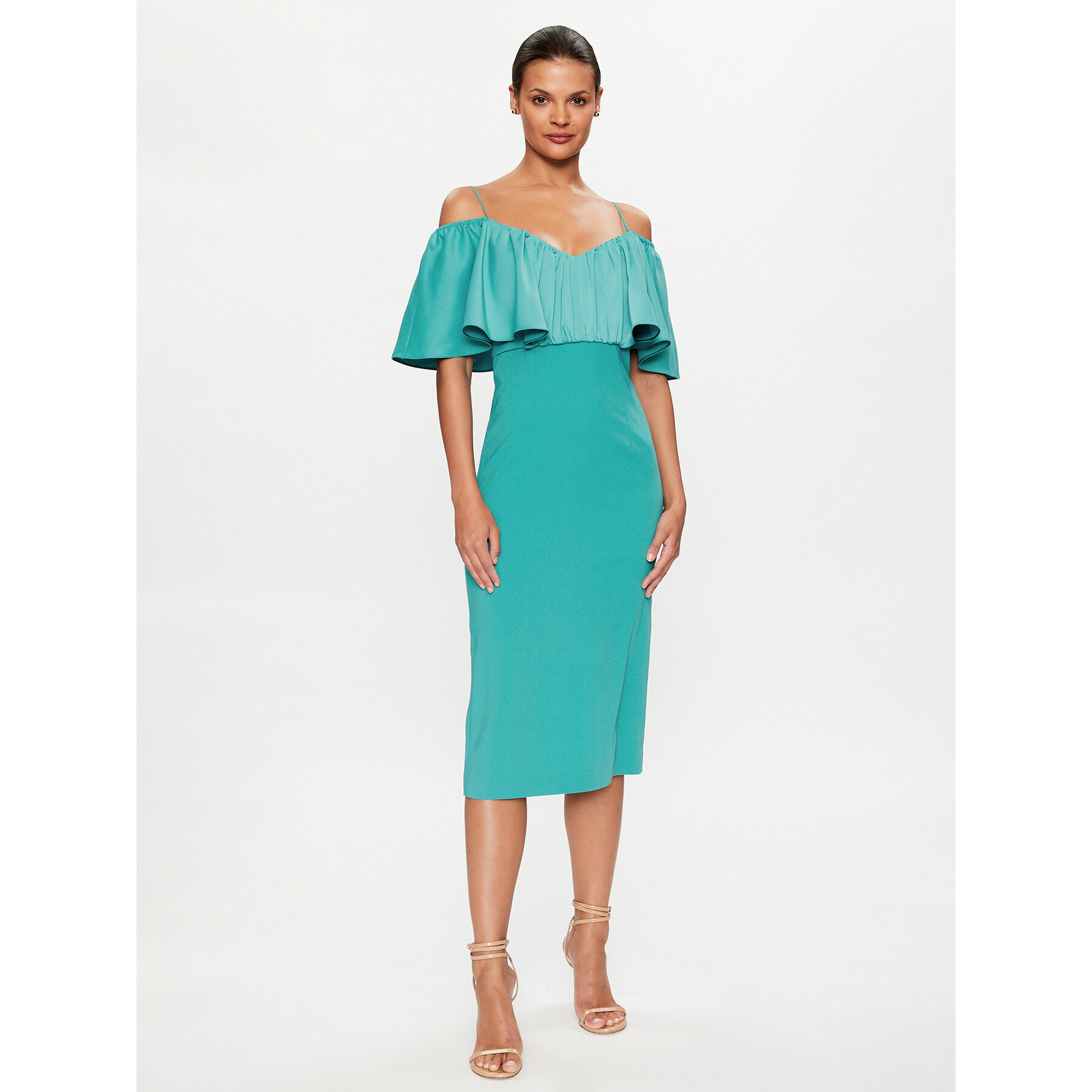 PINKO Coctailkleid La Carlota 100034 A0GI Türkisfarben Regular Fit