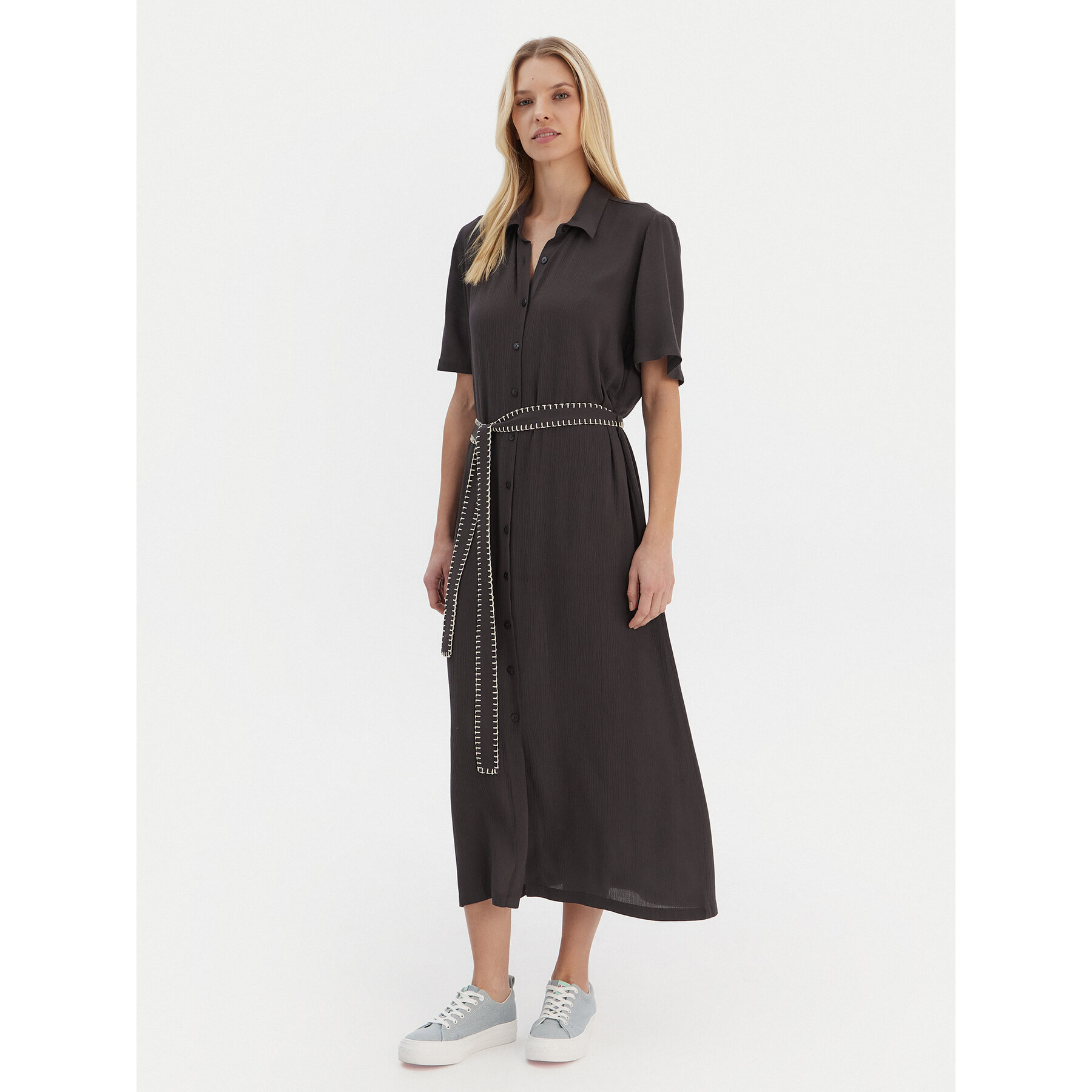 Roxy Hemdkleid Island Escape Solid ERJWD03884 Grau Regular Fit