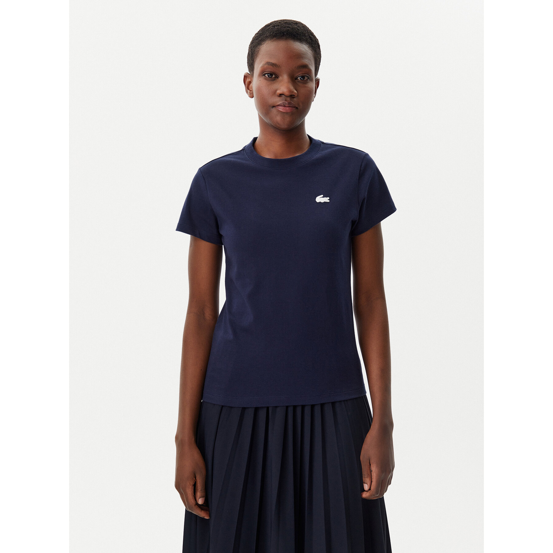 Lacoste T-shirt TF9246 Tamnoplava Slim Fit