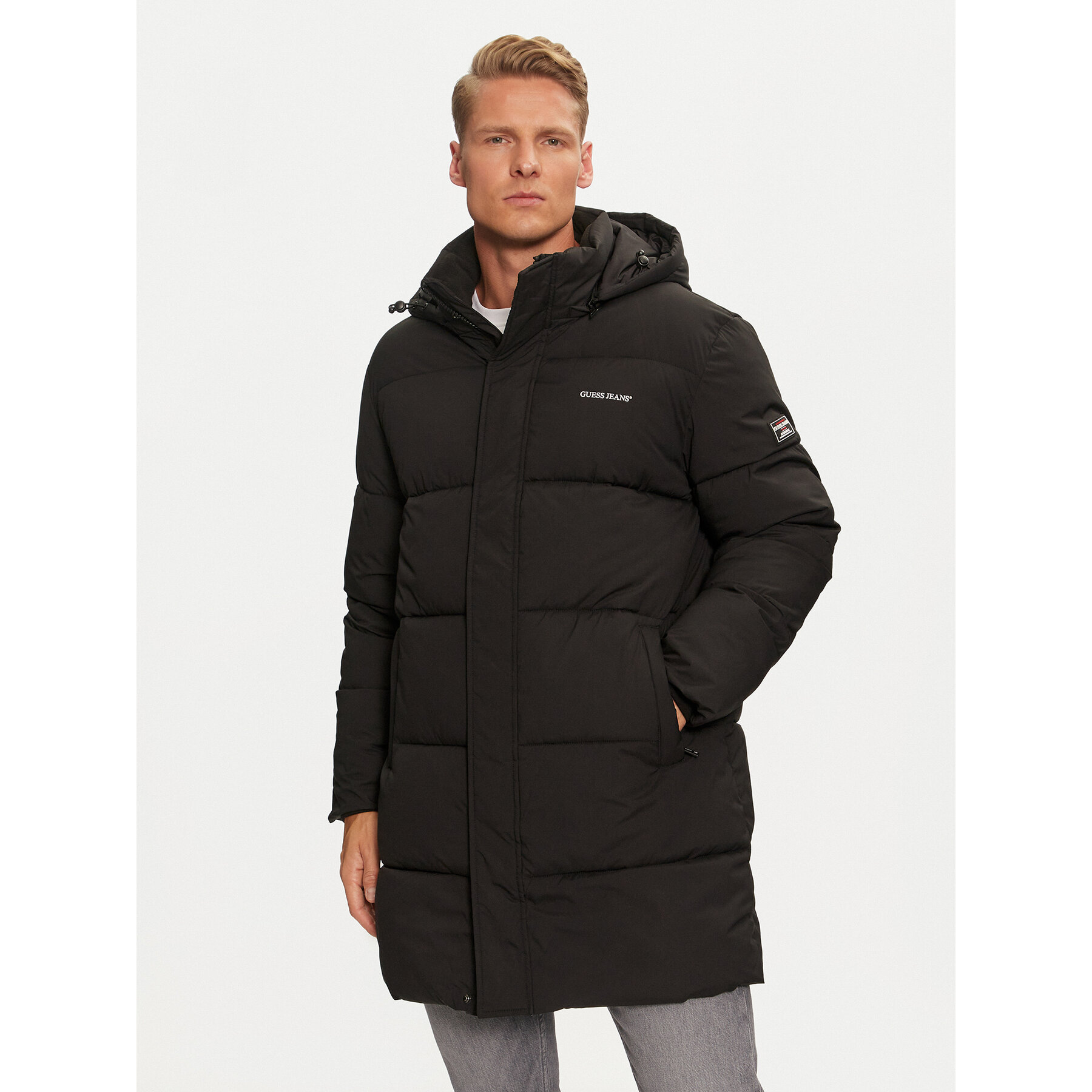 Guess Jeans Winterjacke M4BL26 WGII2 Schwarz Regular Fit