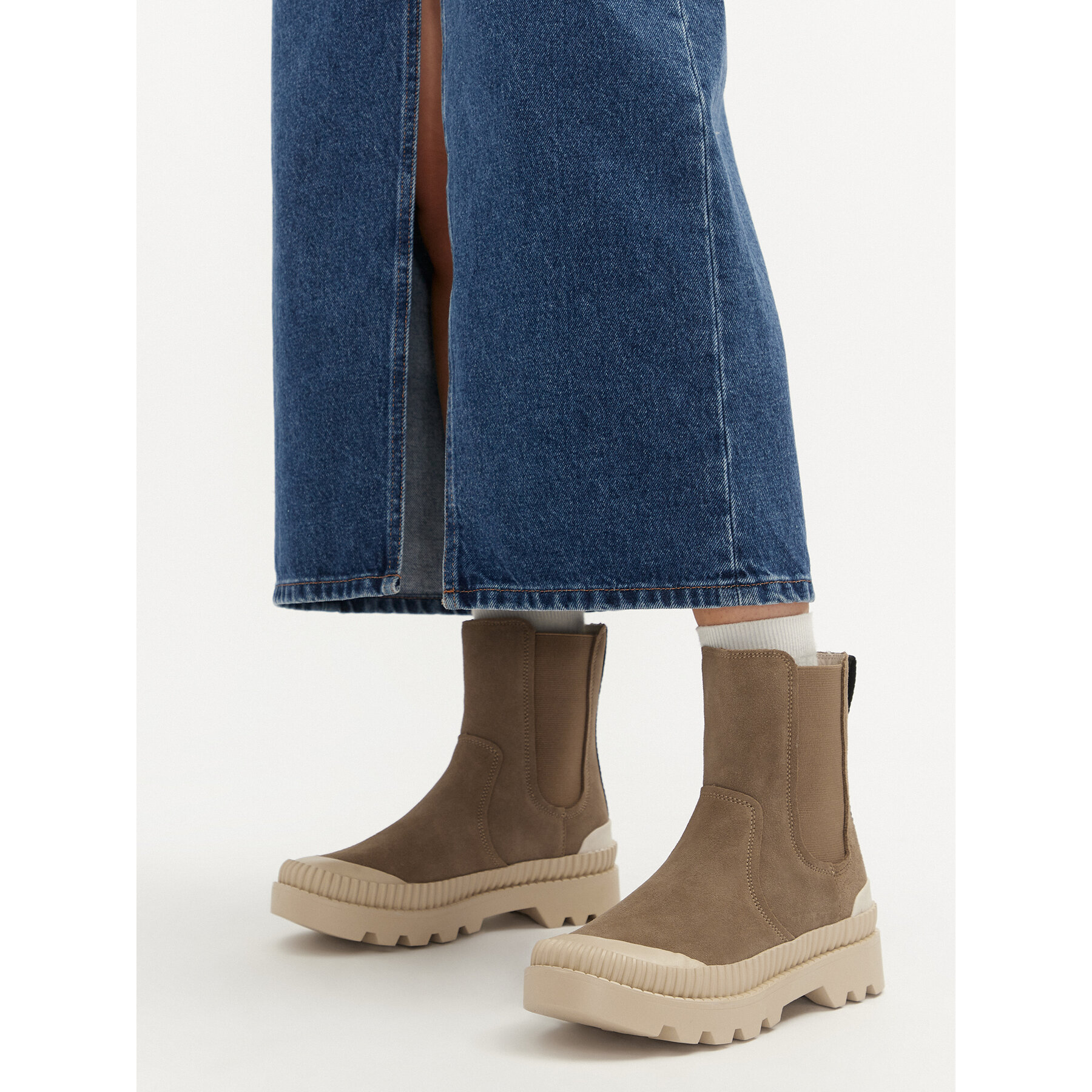 Členková obuv s elastickým prvkom Pepe Jeans PLS50539 Hnedá