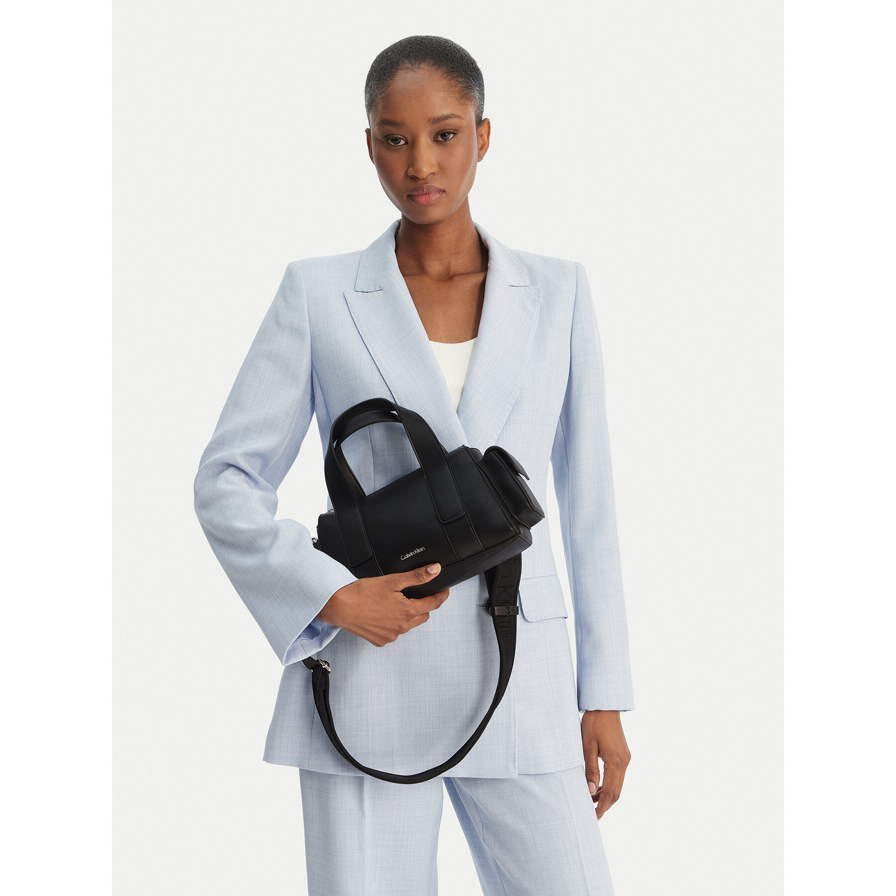 Geantă Calvin Klein Webbing Strap Pocket Bag LV04F3291G Negru