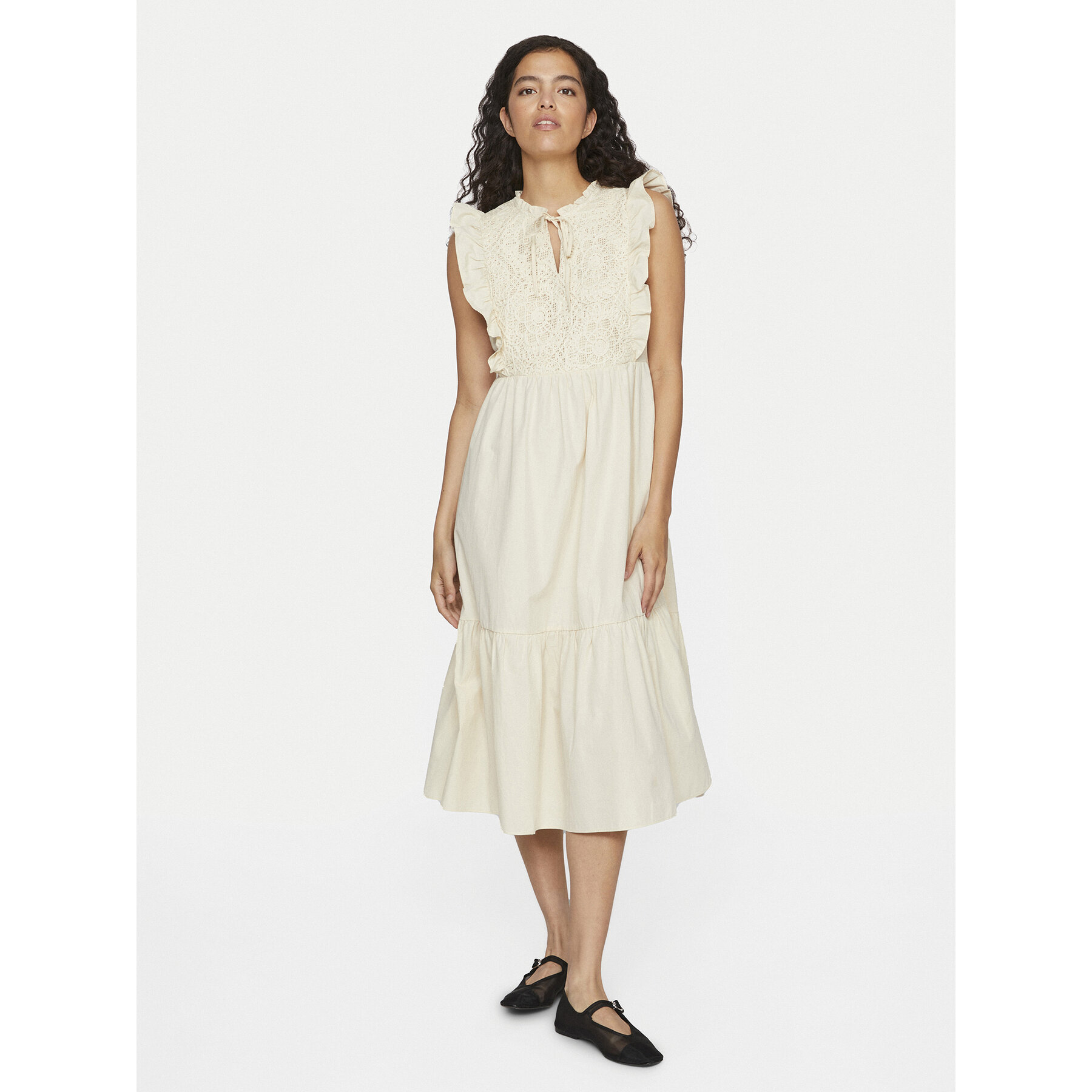 Vila Sommerkleid Krista 14106337 Beige Regular Fit