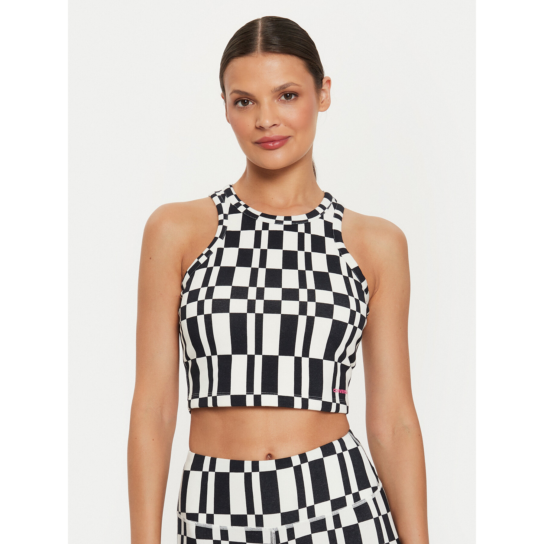 Converse Τοπ W Wordmark Aop Tank Top 10026989-A01 Έγχρωμο Skinny Fit