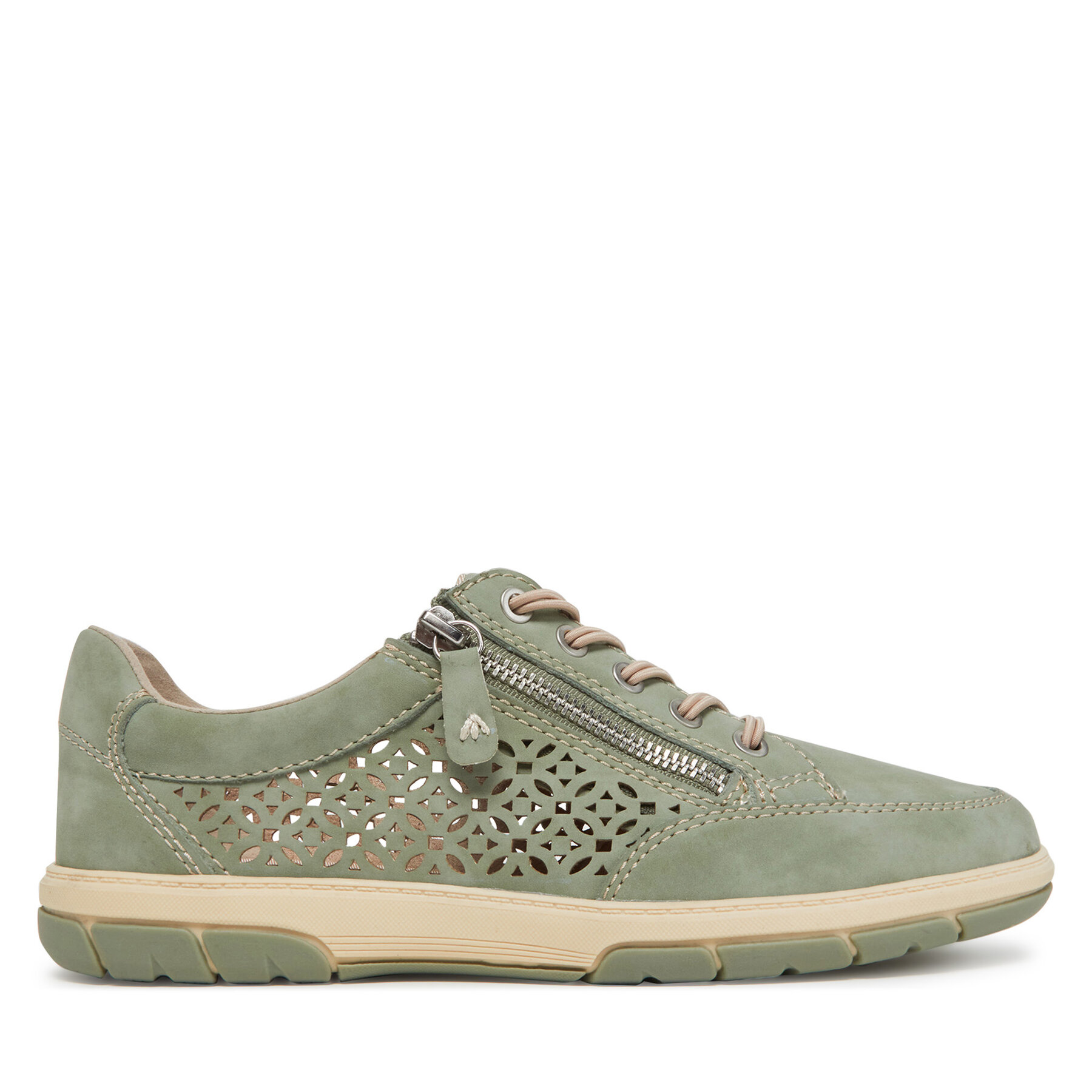 Damskie Półbuty Jana, Rozmiar 37 Khaki 8-23665-44