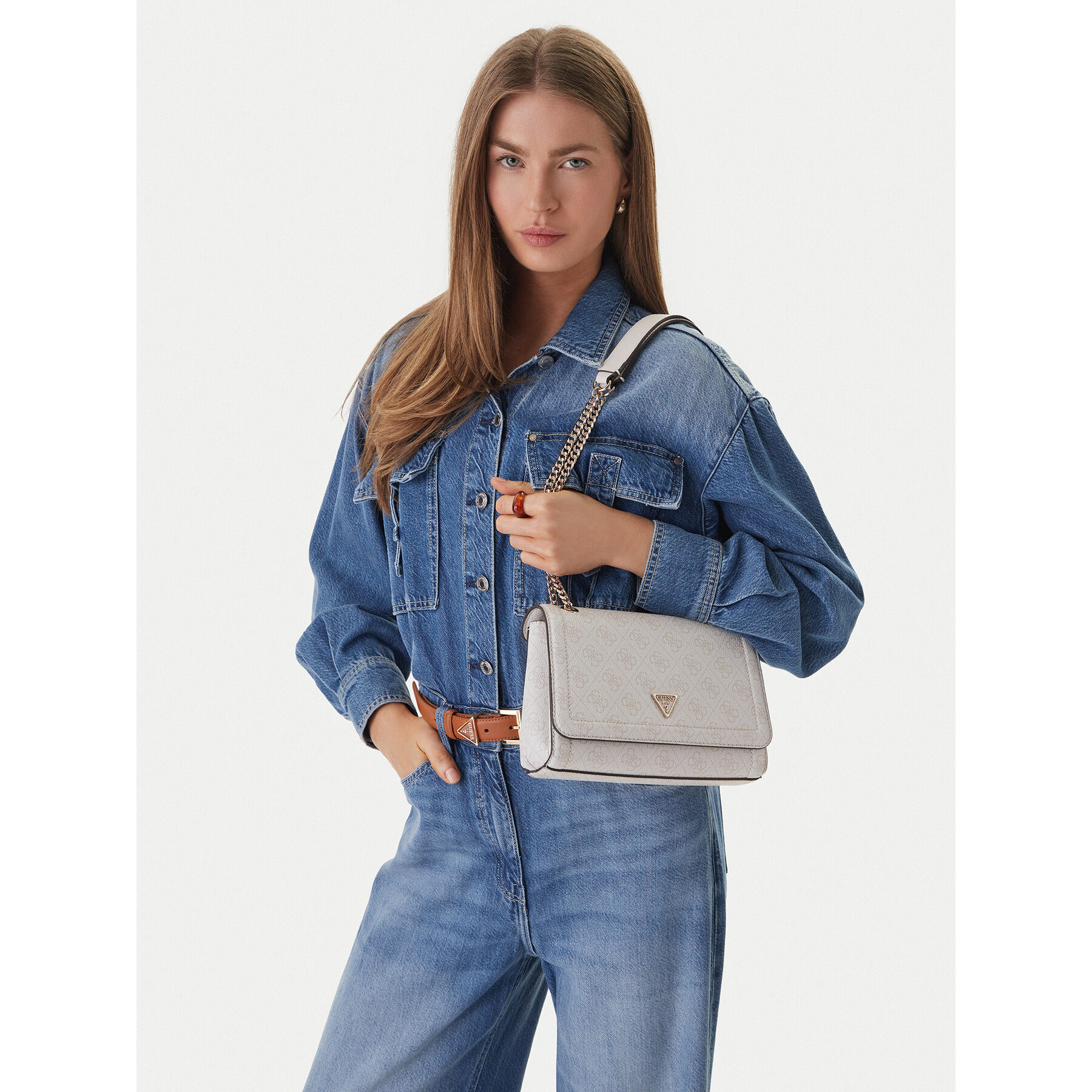 Geantă Guess Noelle II HWBG96 72210 Crem