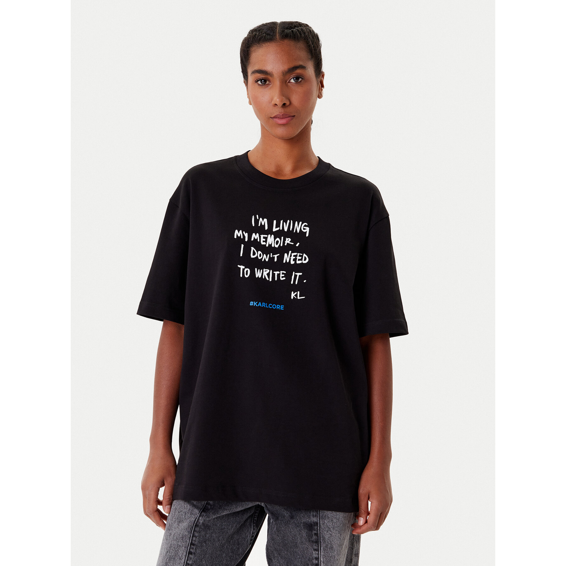 Karl Lagerfeld Jeans T-Shirt A4W17009 Schwarz Relaxed Fit