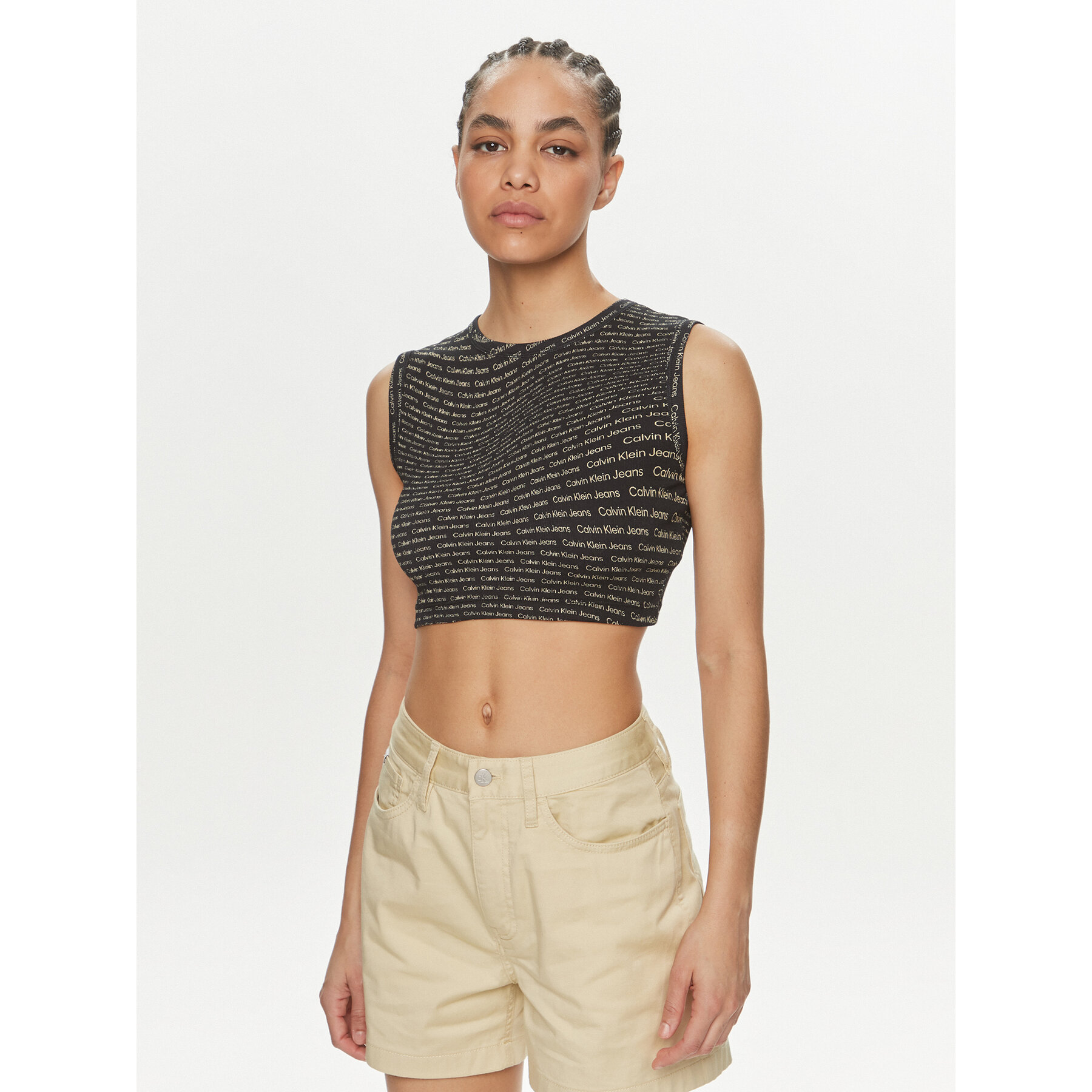 Calvin Klein Jeans Τοπ J20J223163 Μαύρο Slim Fit