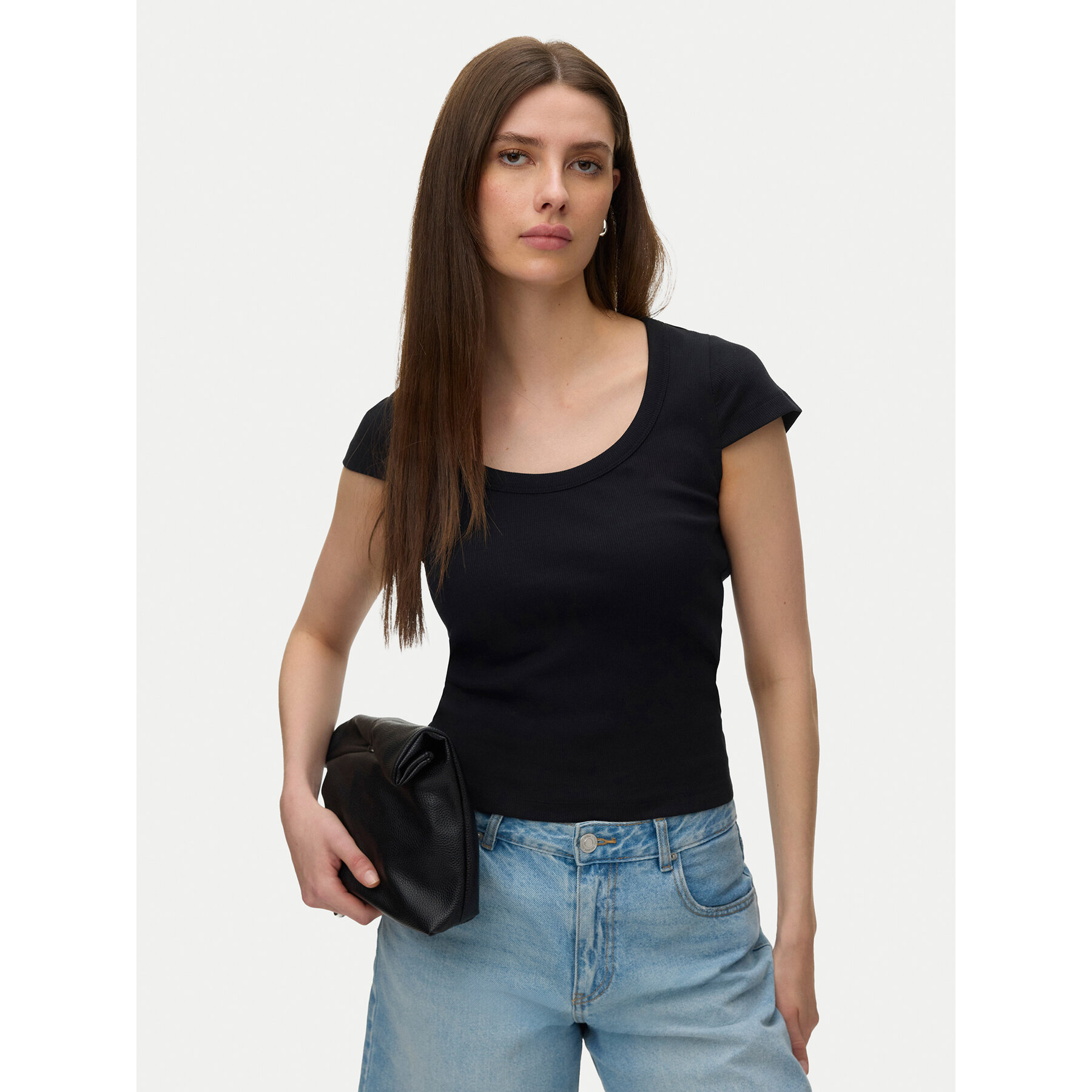 Vero Moda T-Shirt Chloe 10344953 Schwarz Slim Fit