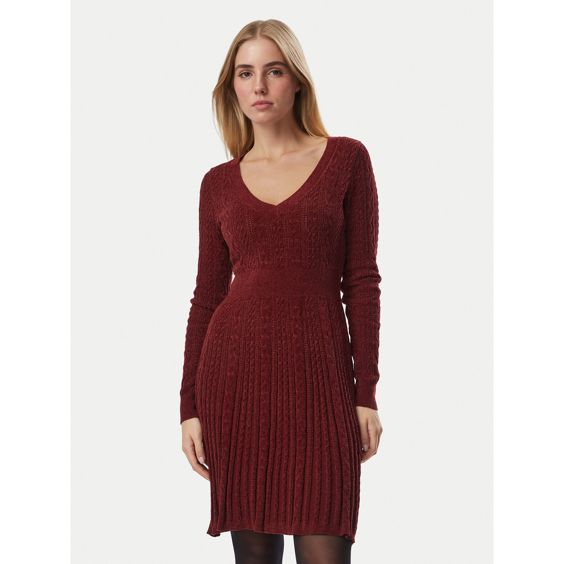 Guess Strickkleid W6BK31 Z1443 Dunkelrot Regular Fit