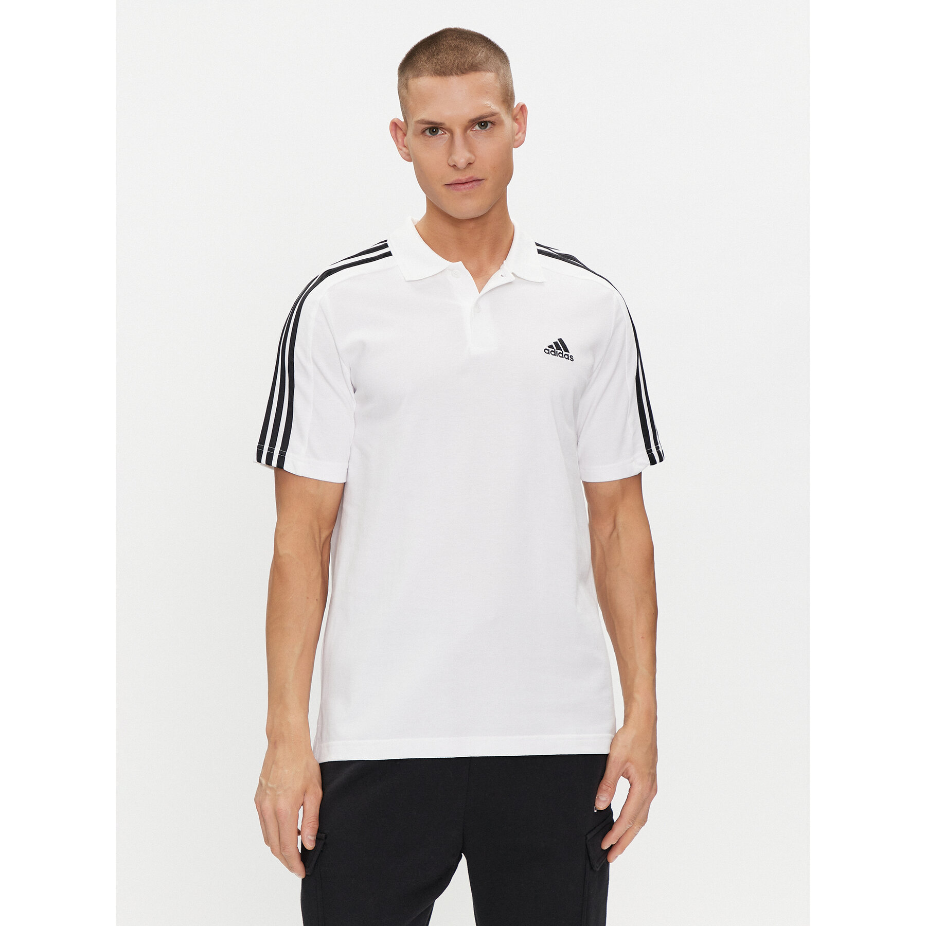 adidas Polo Essentials Piqué Embroidered Small Logo 3-Stripes Polo Shirt IC9312 Λευκό Regular Fit