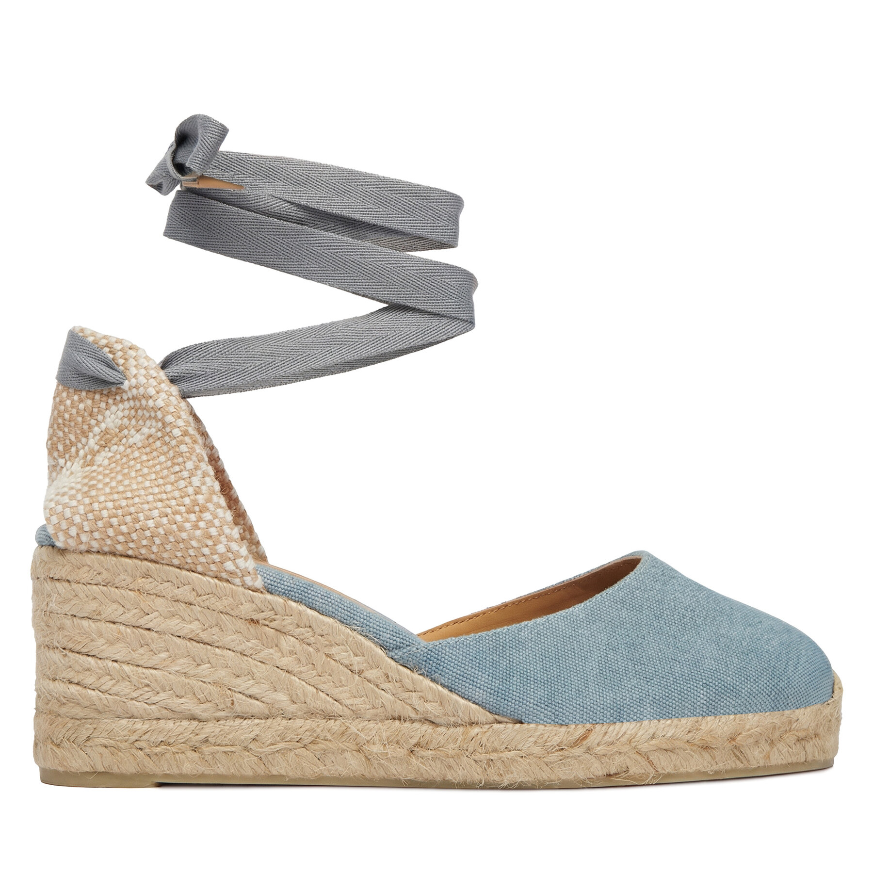 Espadrile Castañer Carina 21644 Albastru deschis