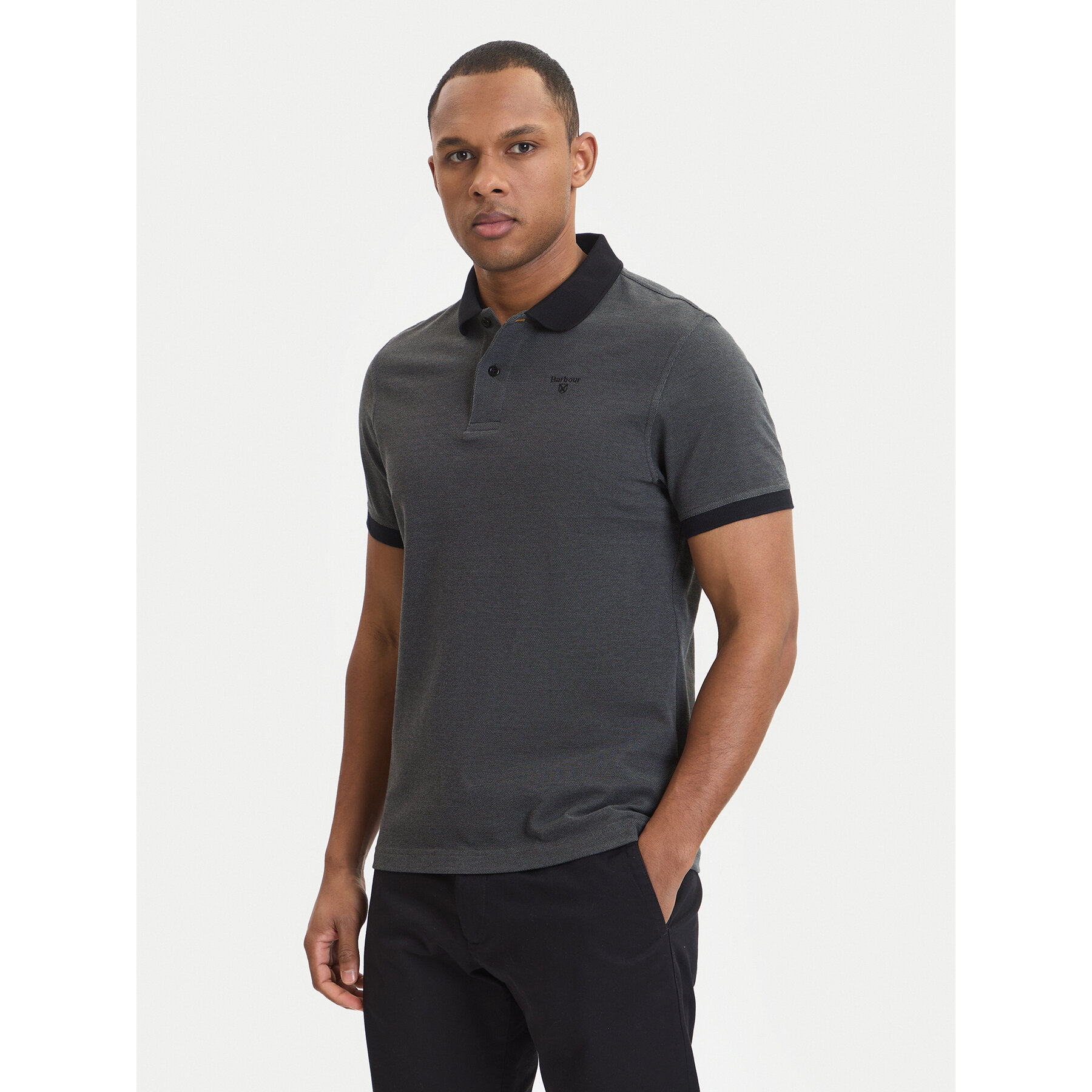 Barbour Polo majica Essential MML0628BK31 Siva Regular Fit