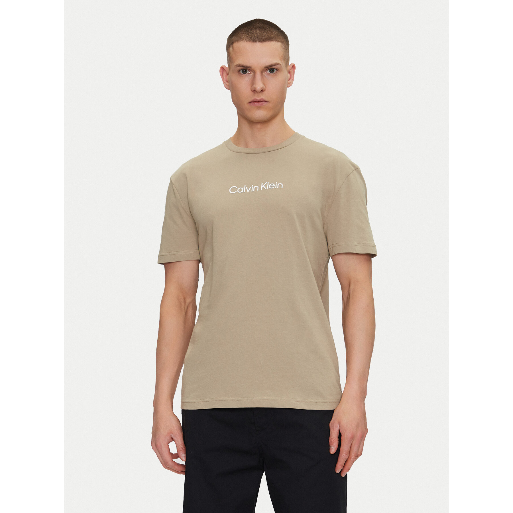 Calvin Klein T-Shirt Hero K10K111346 Μπεζ Regular Fit