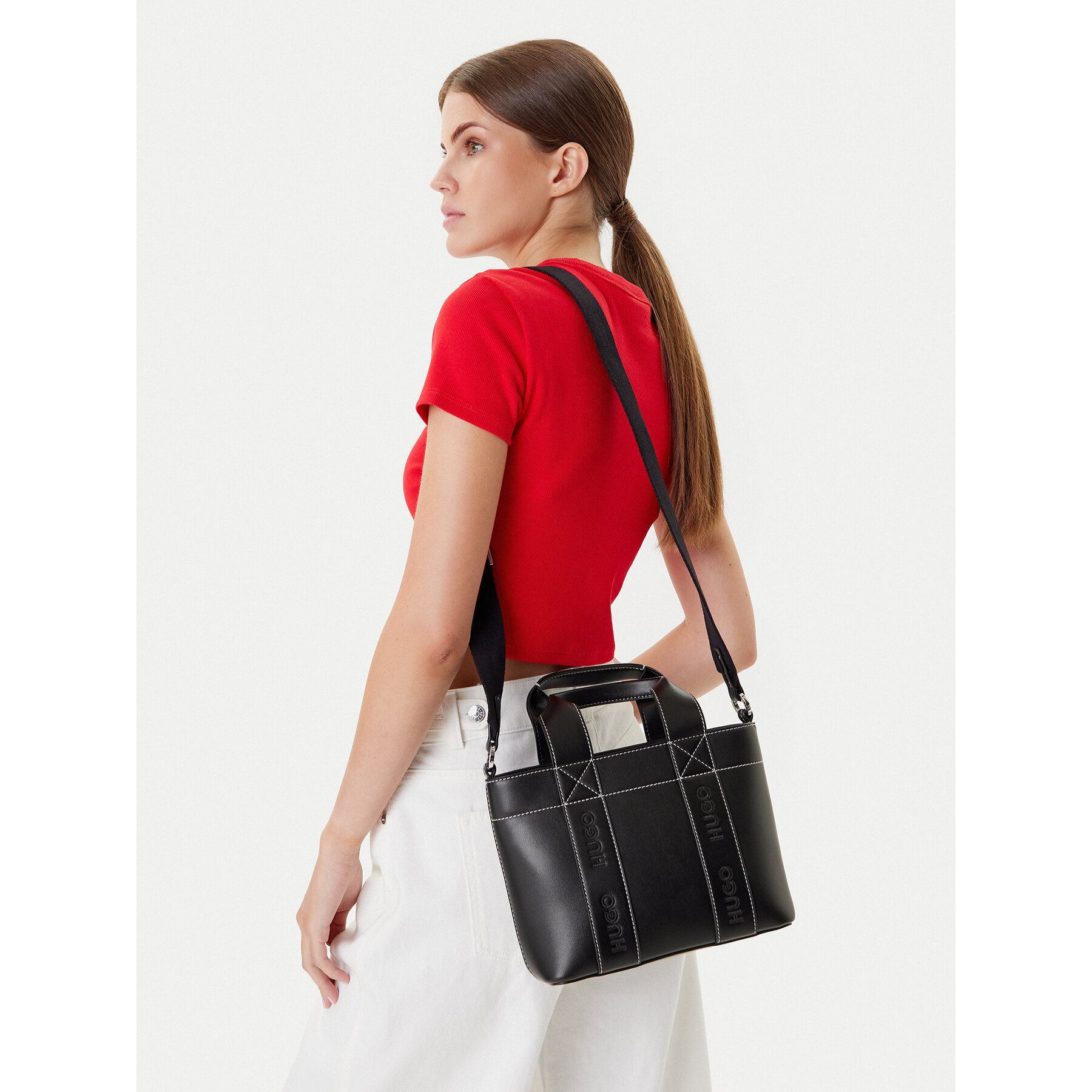 Τσάντα HUGO Becky Up 50547473 Μαύρο