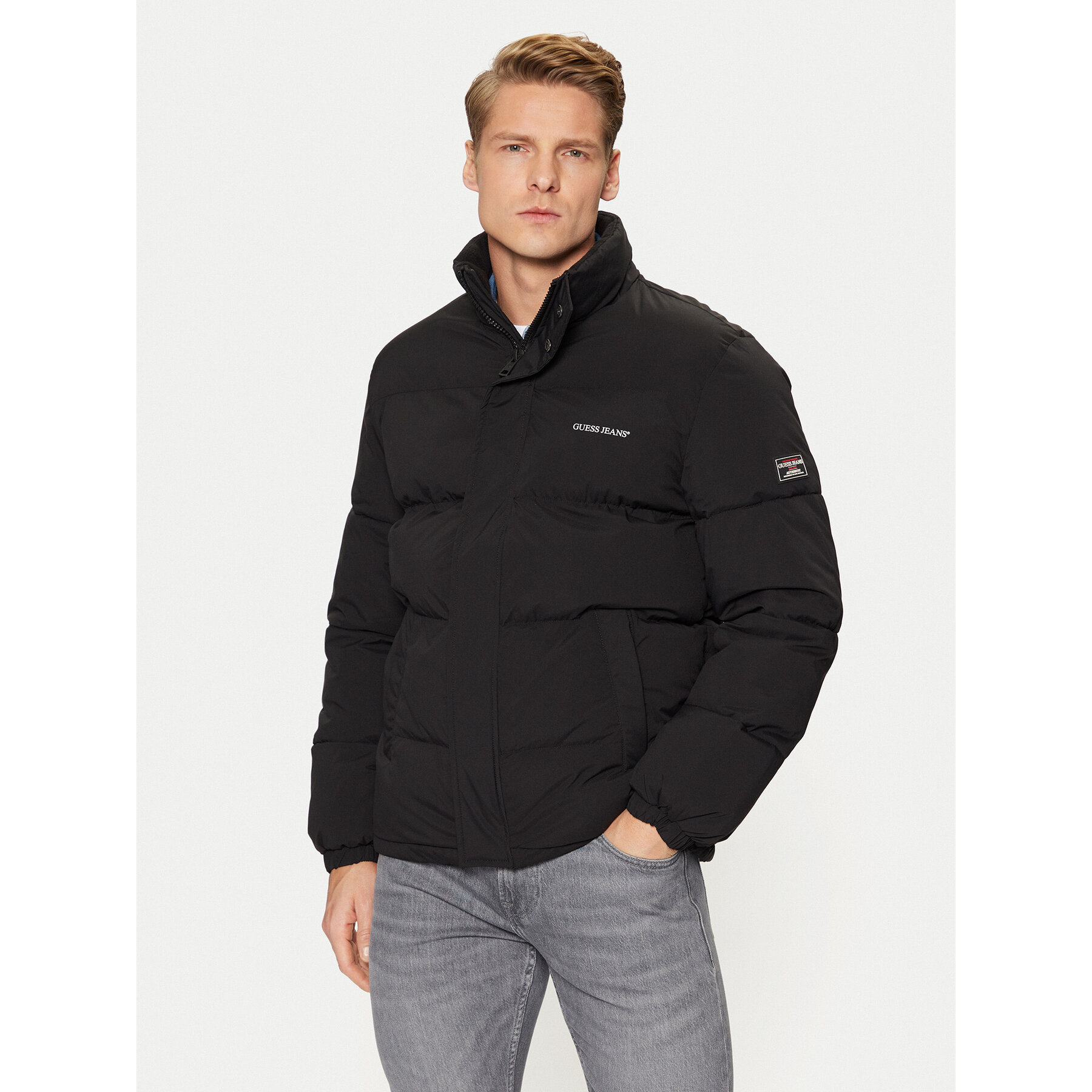 Guess Jeans Winterjacke M4BL20 WGII2 Schwarz Regular Fit