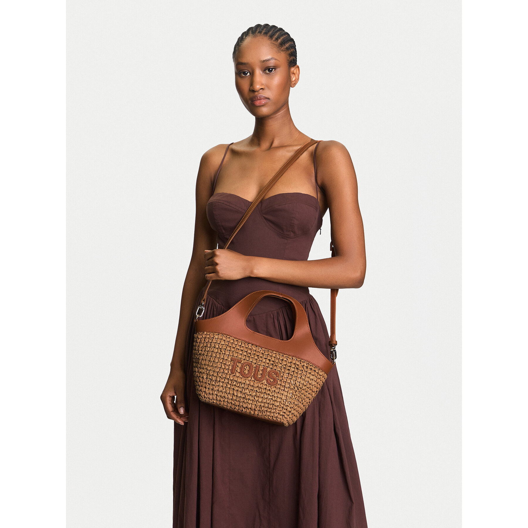 Дамска чанта TOUS Lirio Rafia 2002205343 Кафяв