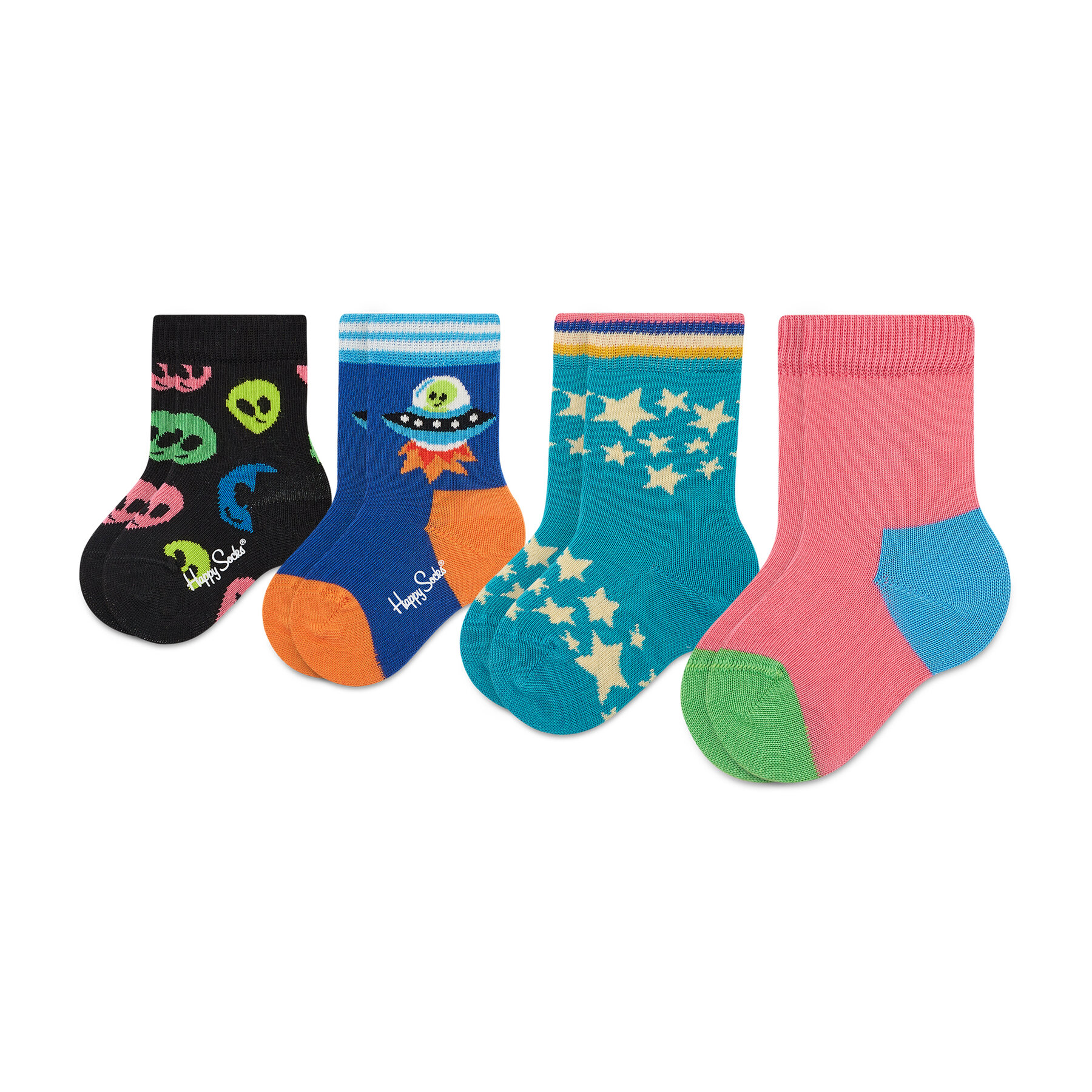 Lot de 4 paires de chaussettes hautes enfant Happy Socks XKSPC09-0200 Multicolore