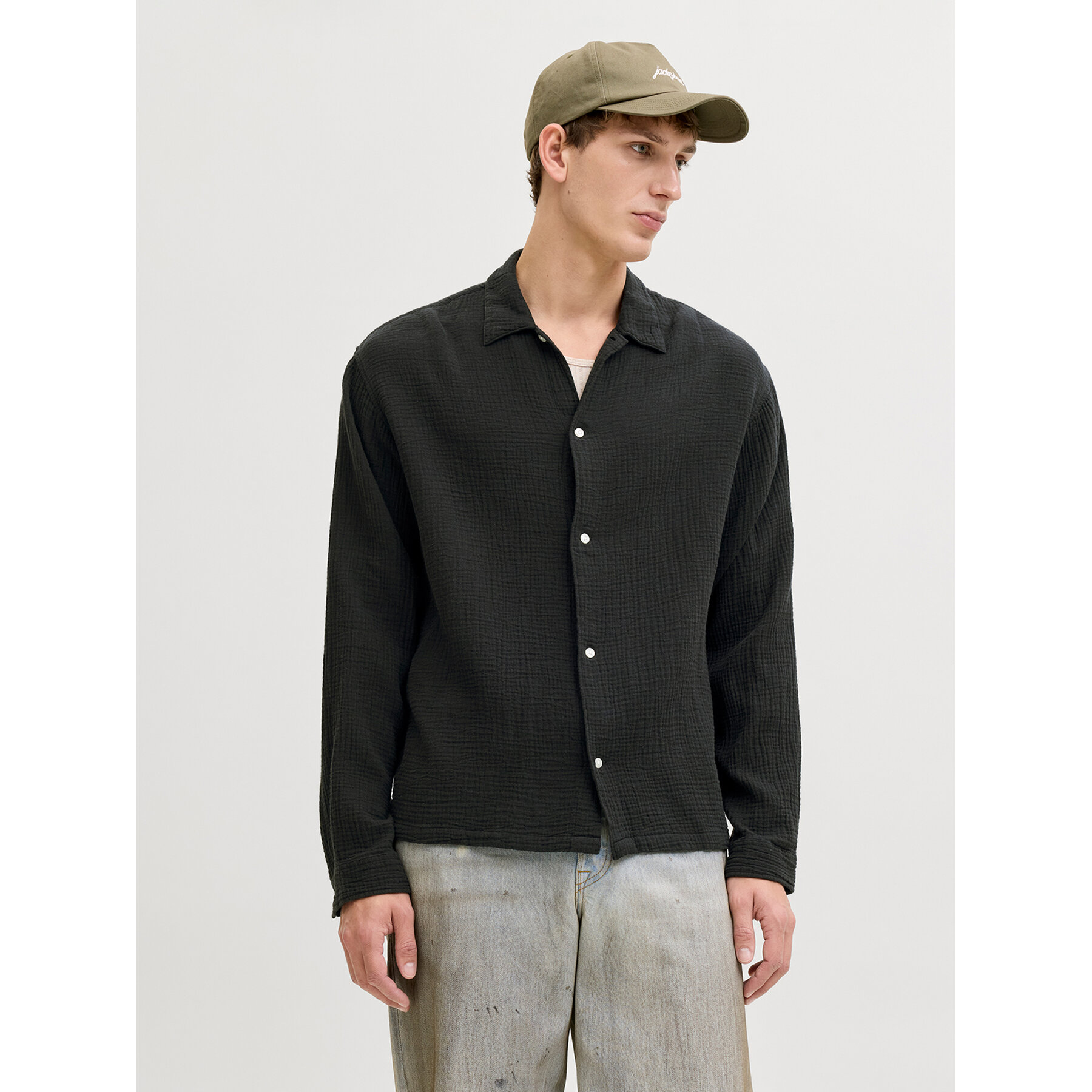 Jack & Jones Hemd Nantucket 12291804 Schwarz Relaxed Fit