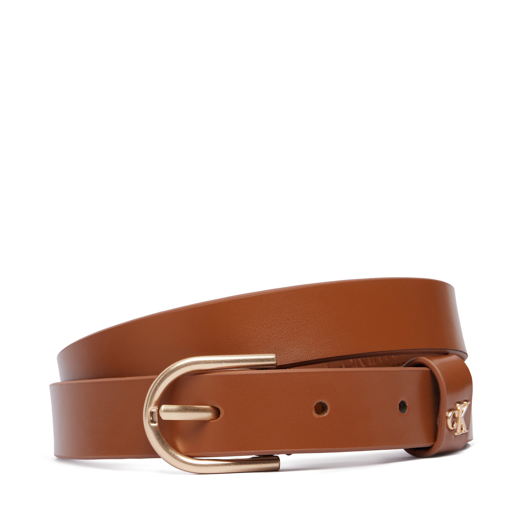 Дамски колан Calvin Klein Rounded Buckle Ck Loop LV04F7107G Кафяв