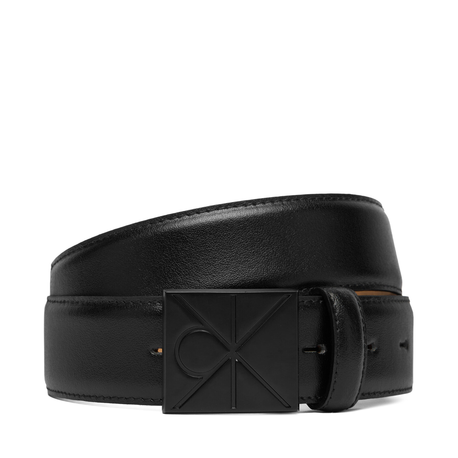 Pánsky opasok Calvin Klein Emblem Plaque Smooth 35Mm LV04D7046G Čierna