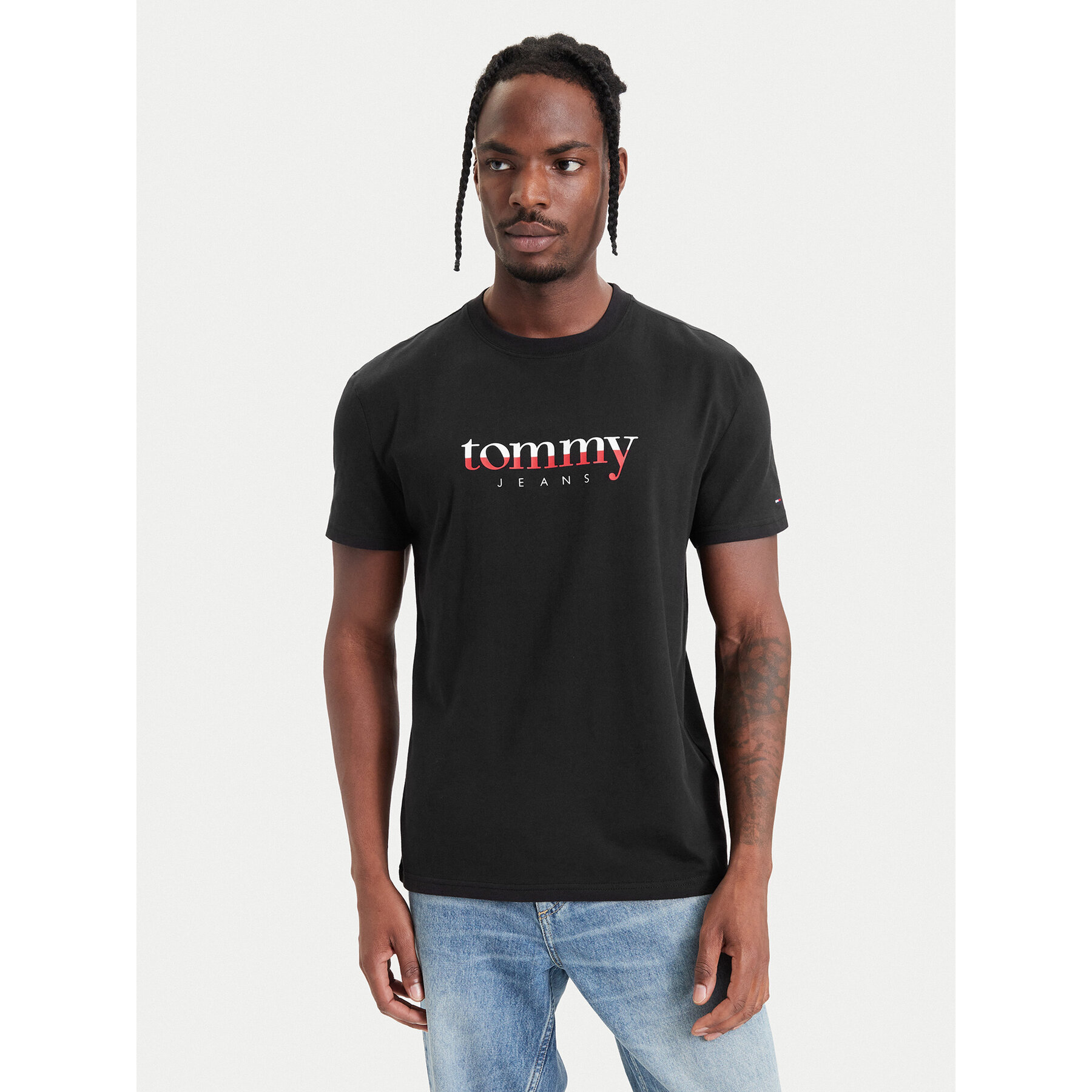 Tommy Jeans T-Shirt DM0DM21978 Schwarz Regular Fit