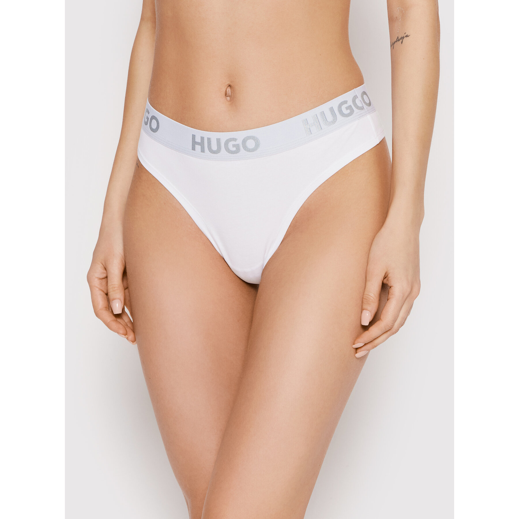Hugo Στρίνγκ Thong Sporty Logo 50469651 Λευκό
