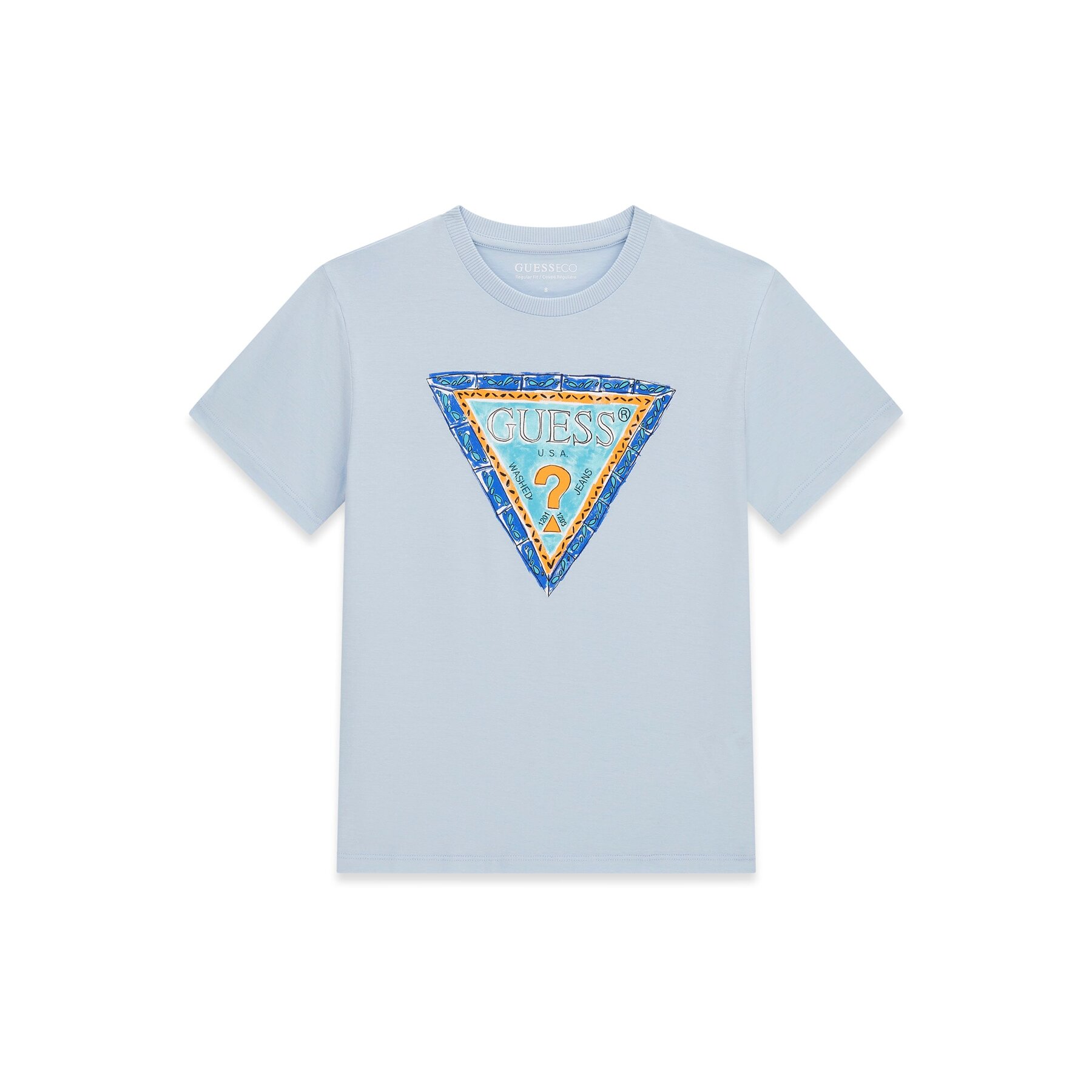 Guess T-Shirt L6GI00 K8HM4 Γαλάζιο Regular Fit