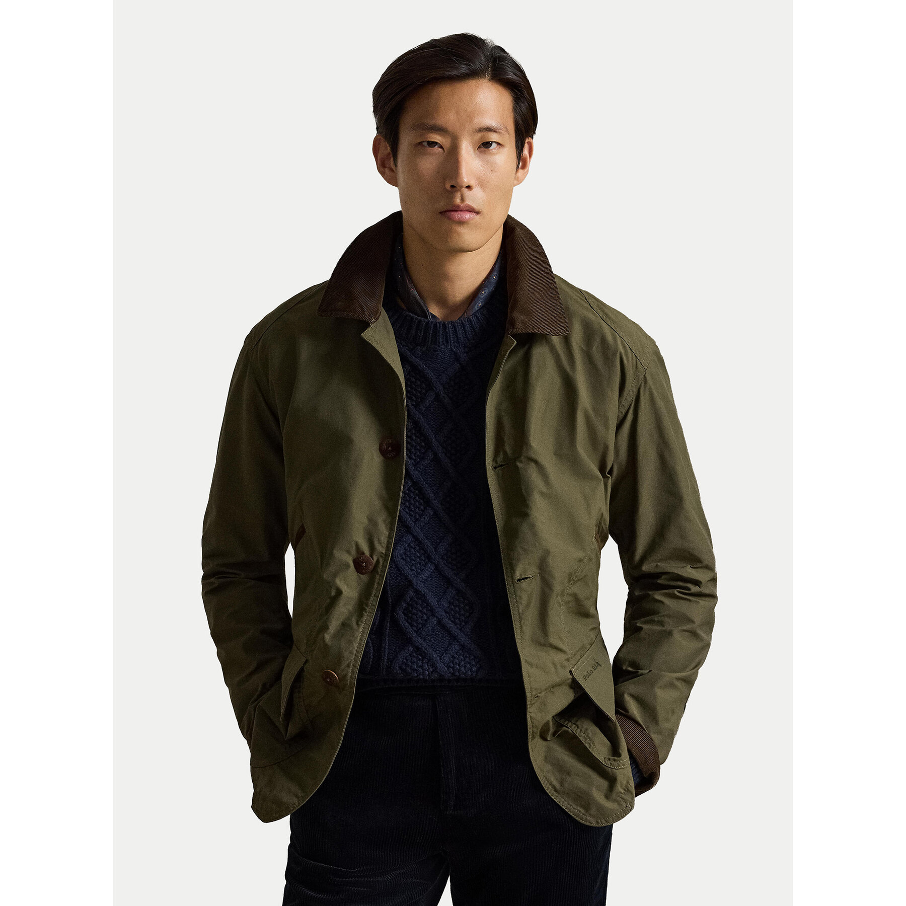 Polo Ralph Lauren Hemdjacke 710B15977001 Dunkelgrün Regular Fit
