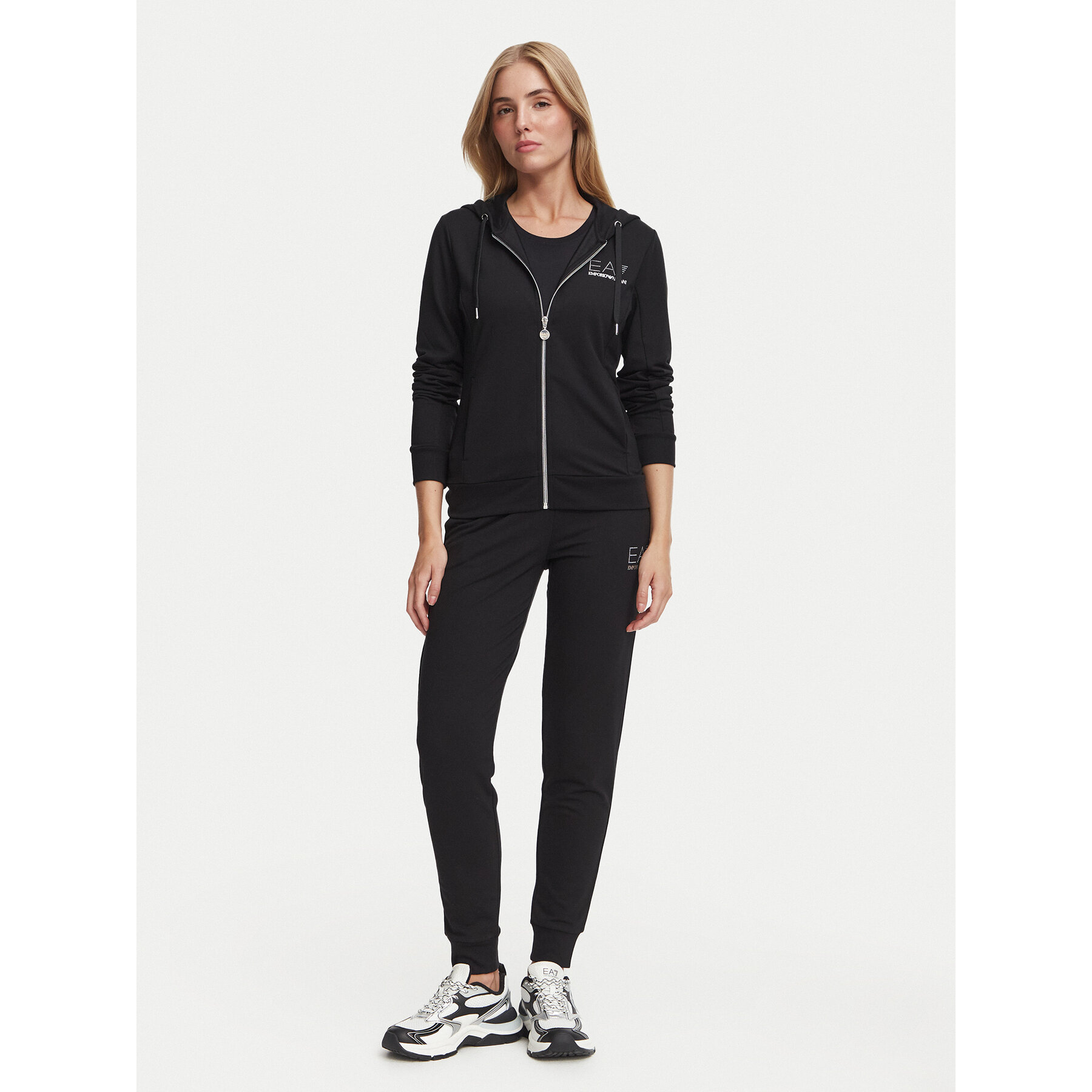EA7 Emporio Armani Jogginganzug 8NTV51 TJ9RZ MC026 Schwarz Regular Fit