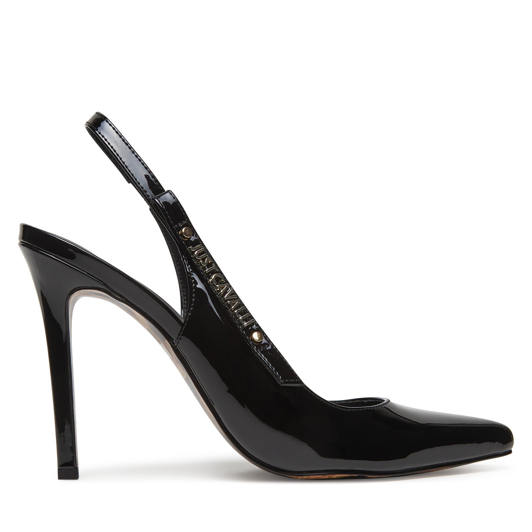 Pantofi cu toc subțire Just Cavalli 78RA3S02 ZSA38 Negru