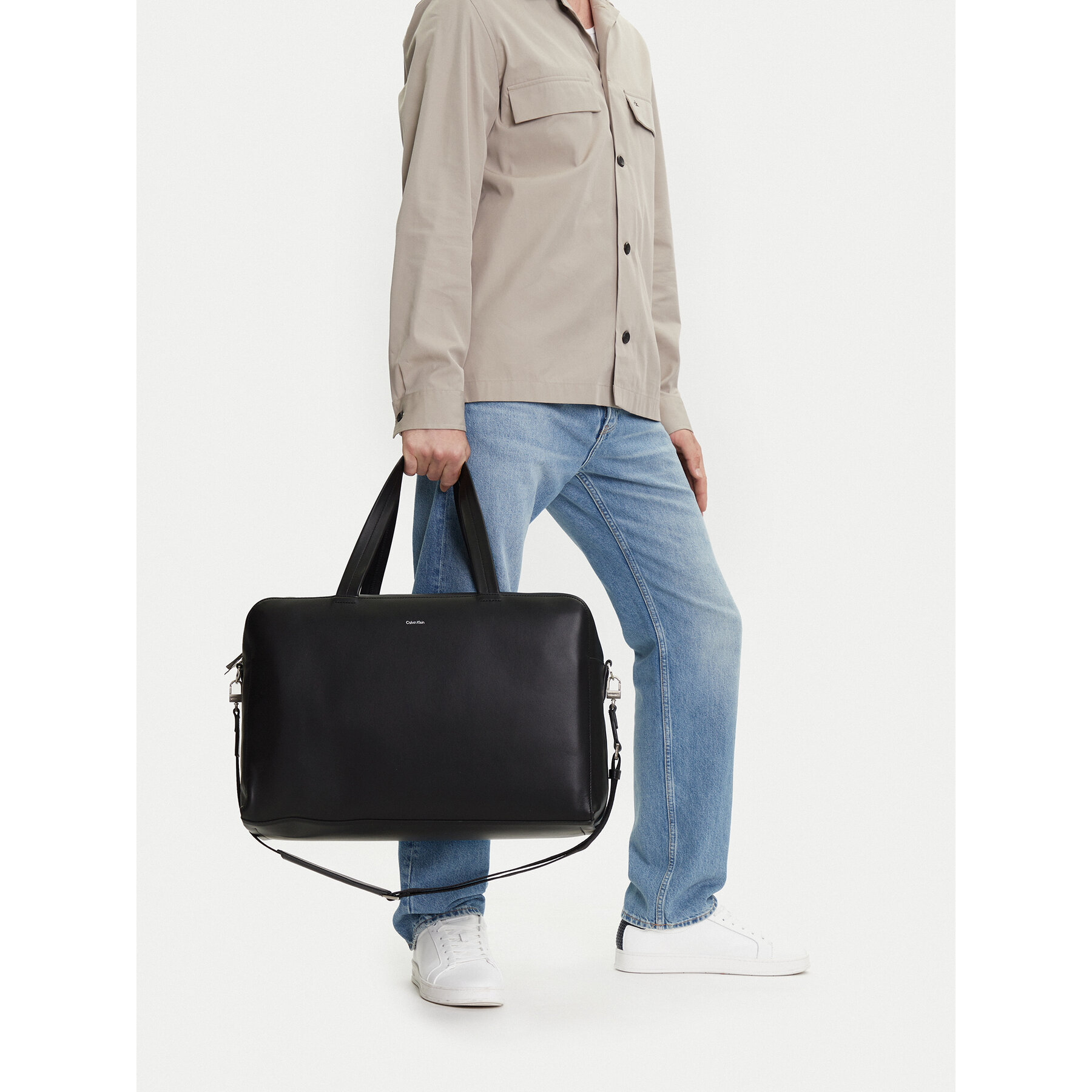 Taška Calvin Klein Ck Premium Leather Weekender K50K512931 Čierna