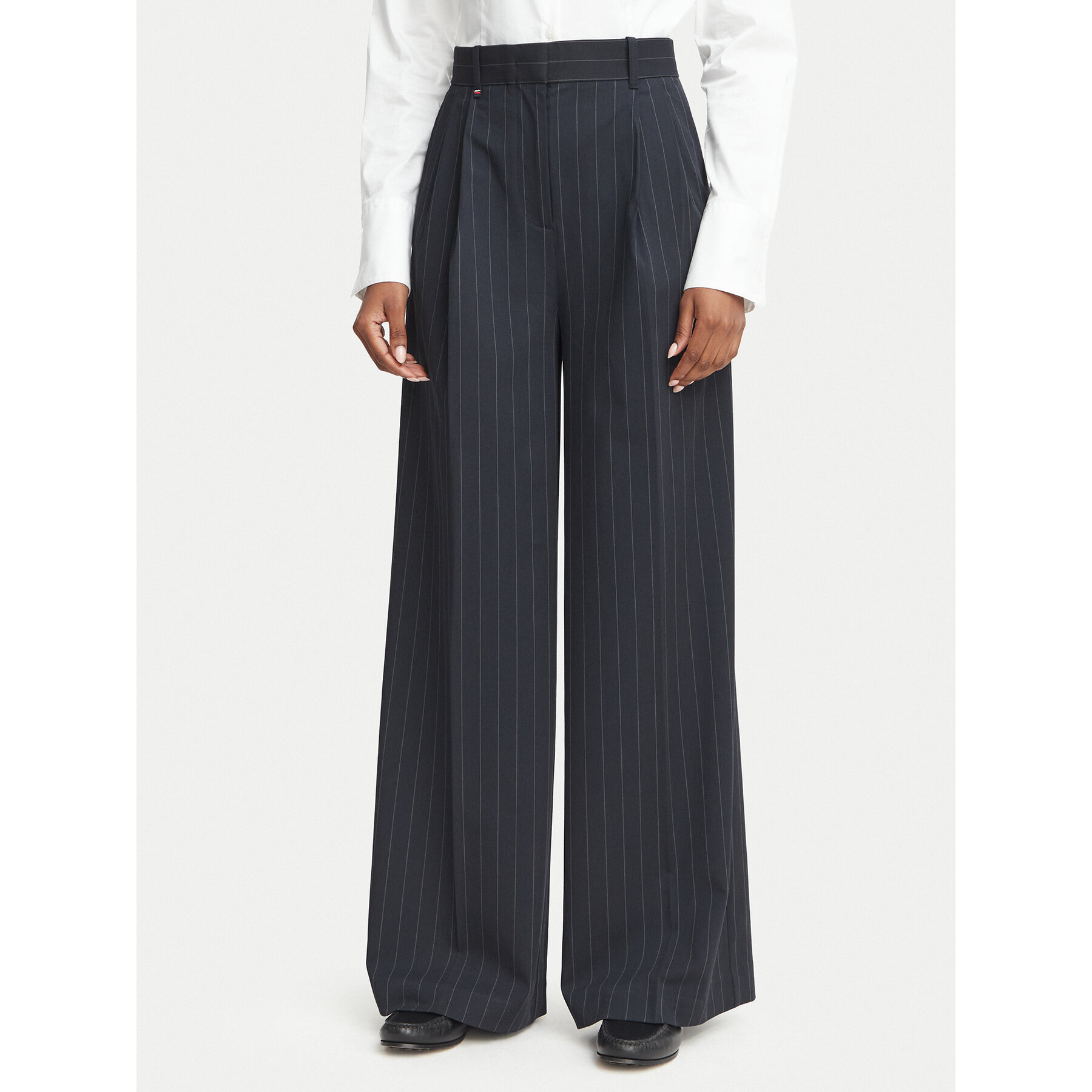 Tommy Hilfiger Stoffhose WW0WW51898 Dunkelblau Wide Leg