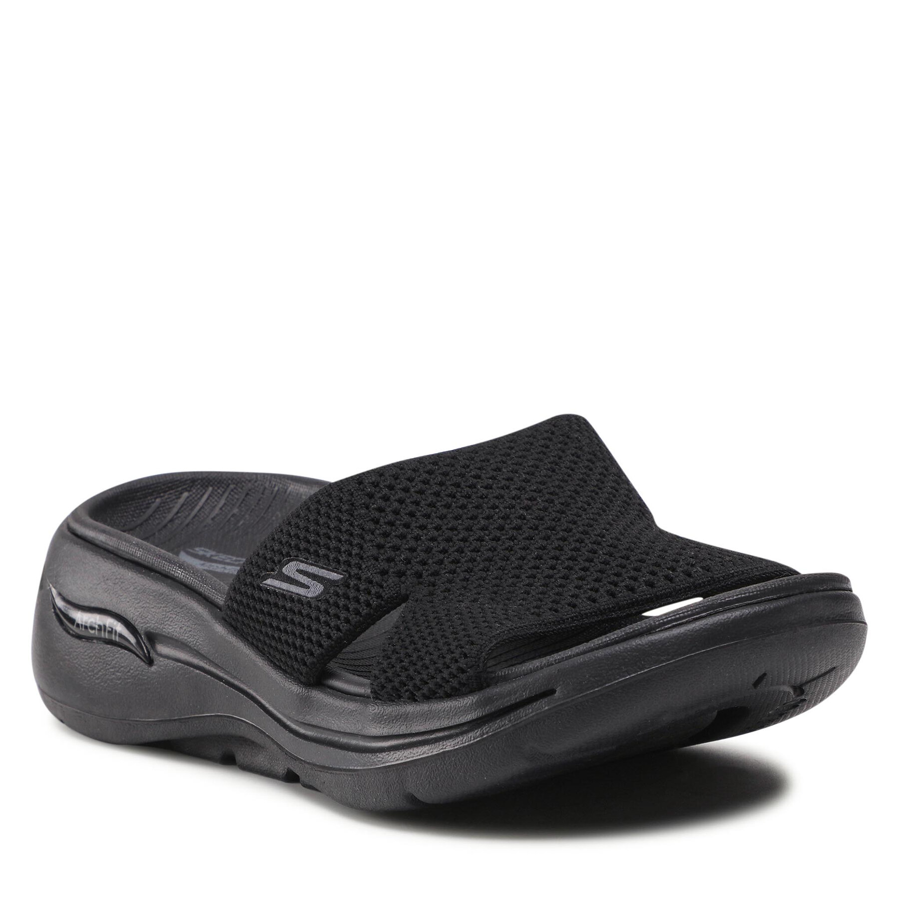Șlapi Skechers Go Walk Arch Fit 140224/BBK Black epantofi.ro imagine noua