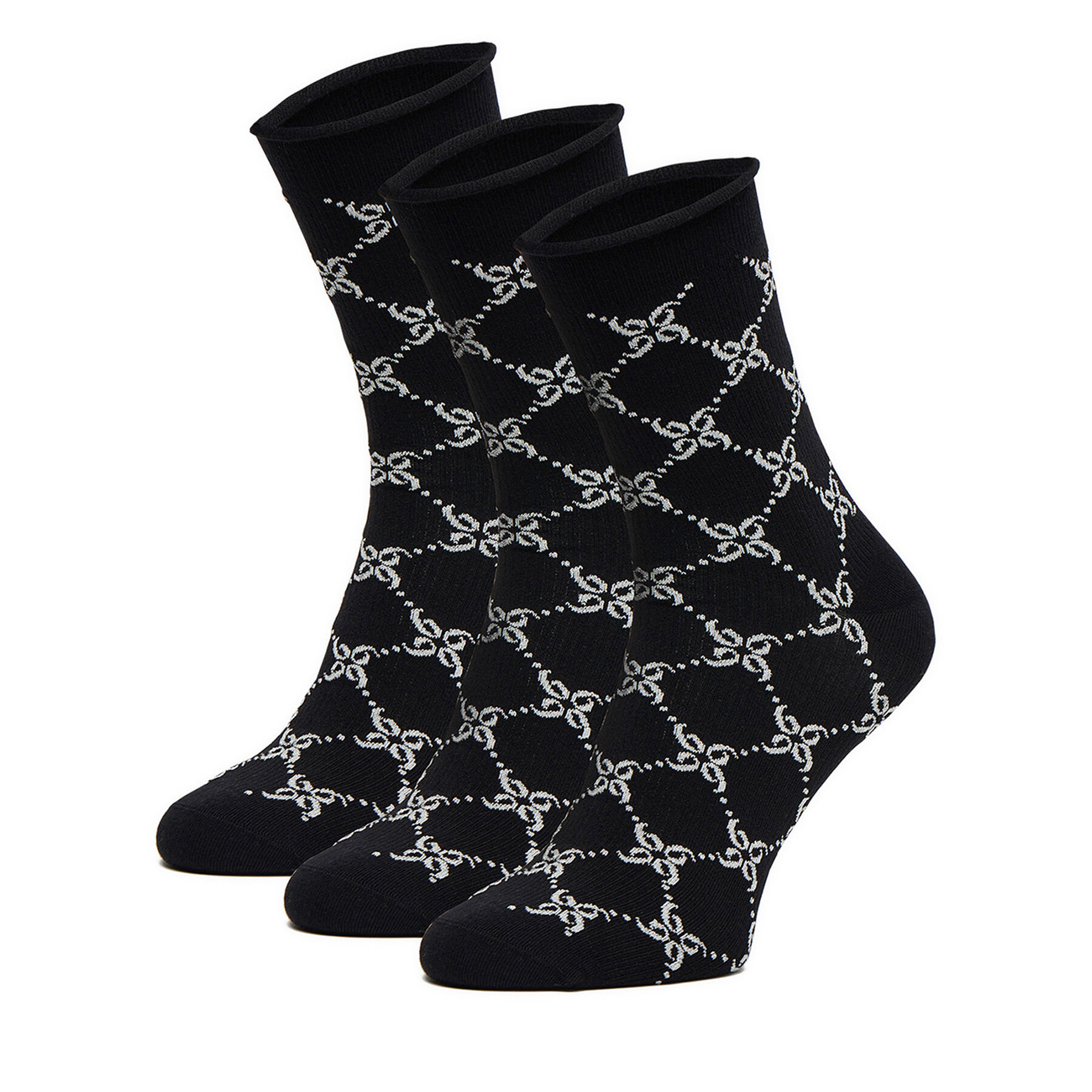 Nine West Κάλτσες μακριές Nine West CEO_BR_NW_Silver_01_Z_AW25 (3 PACK) Μαύρο