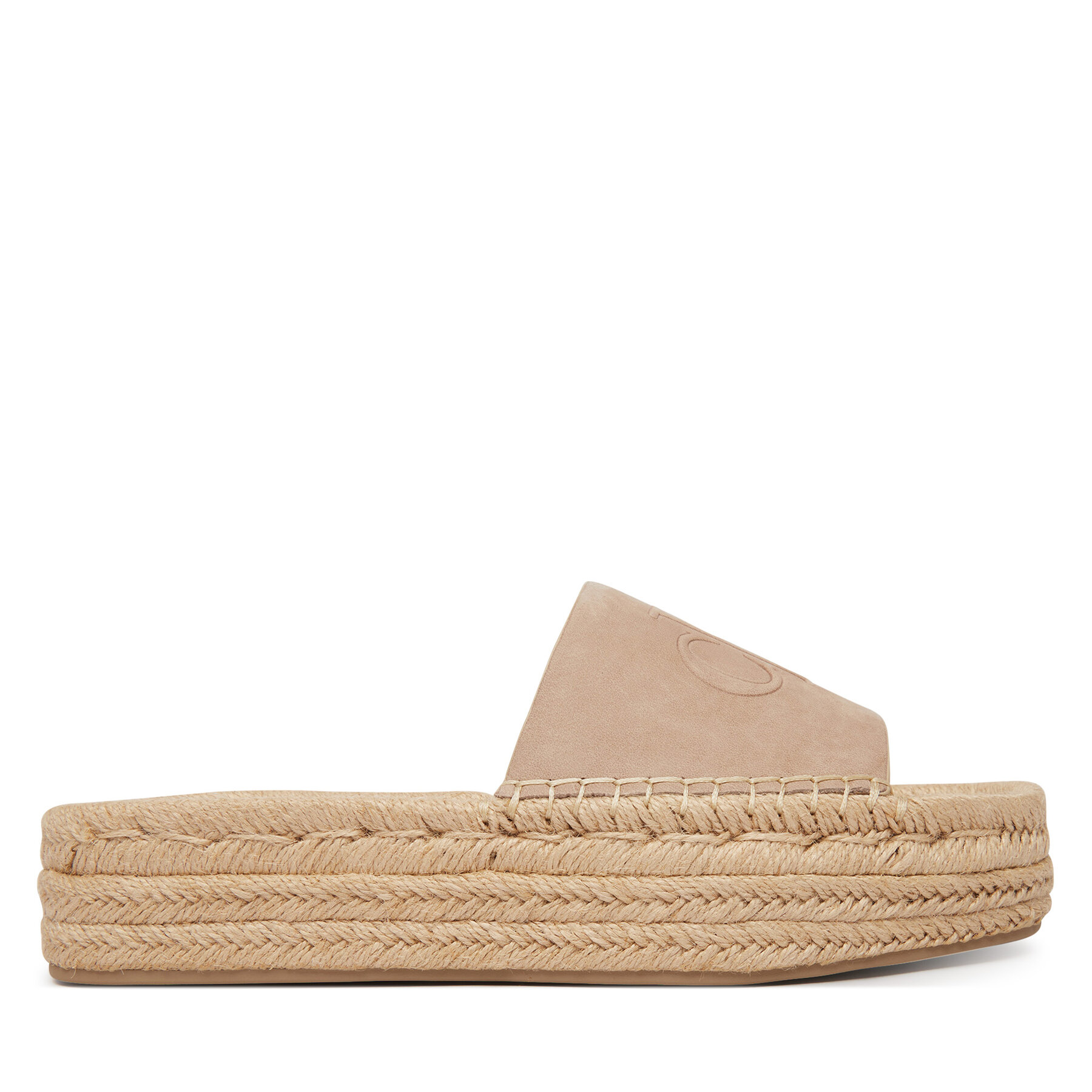 Espadrilky Calvin Klein Flatf Espa Mule Nub Mg HW0HW02890 Béžová